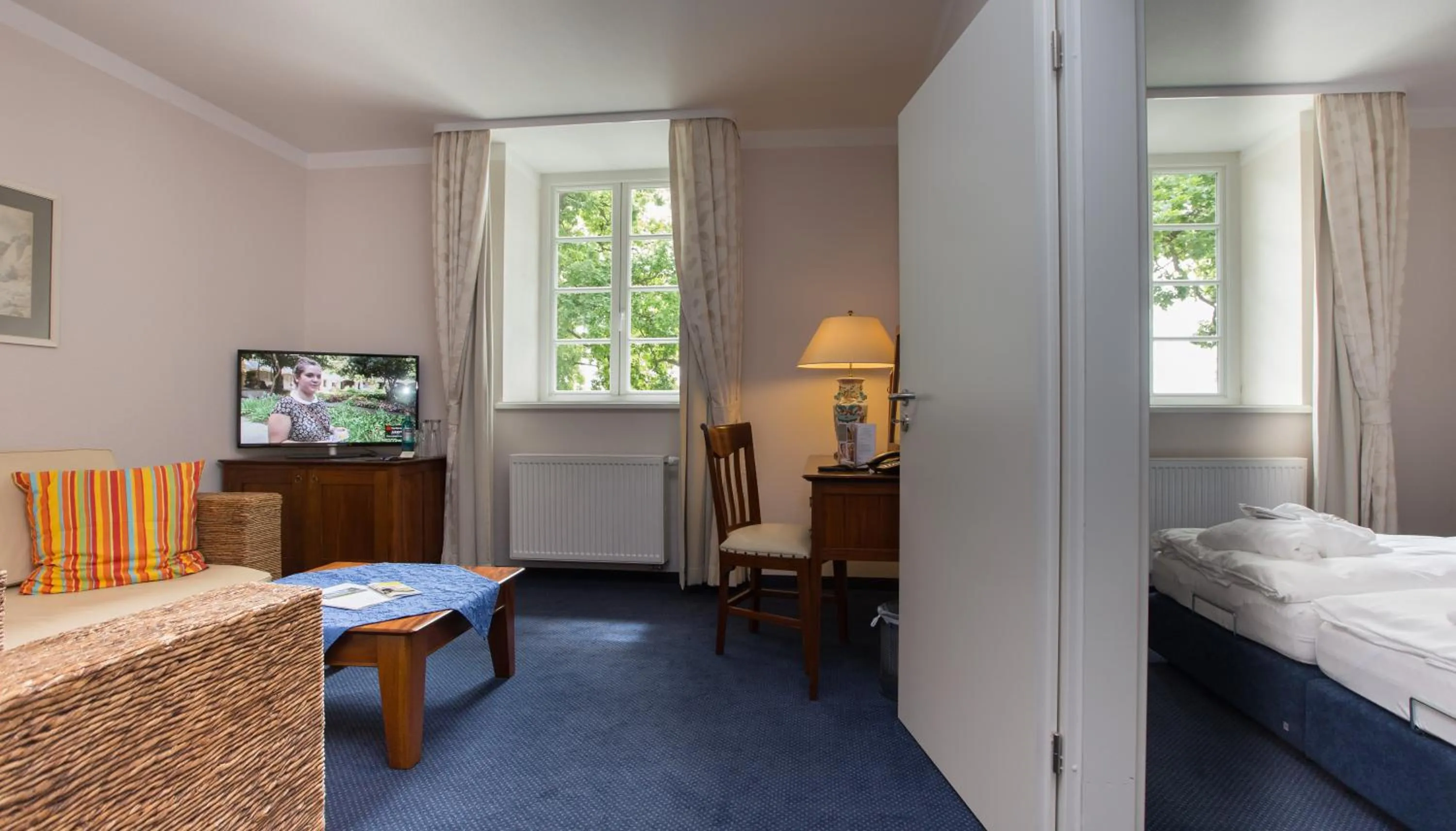 Photo of the whole room, Bed in Hotel Badehaus Goor