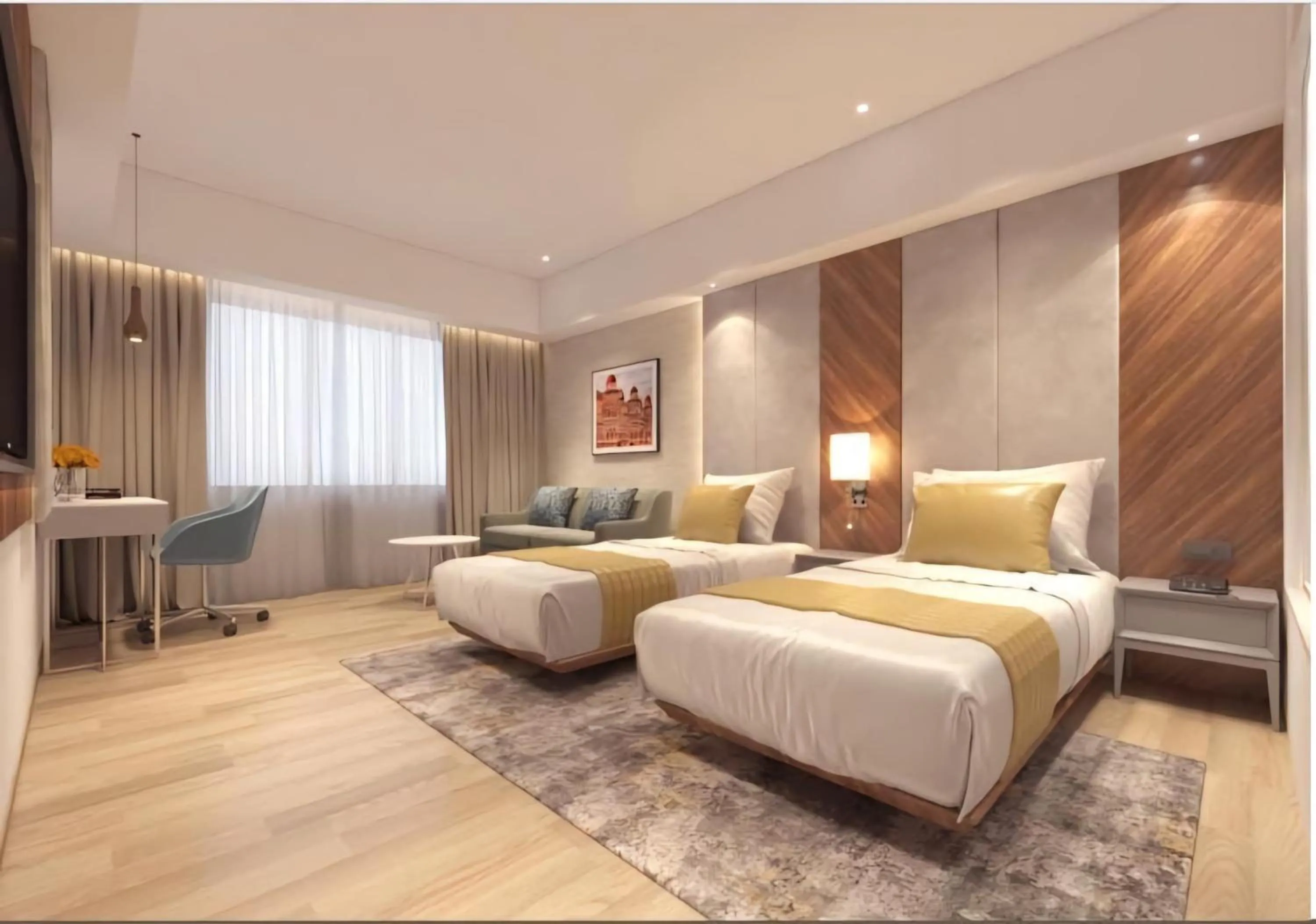 Bedroom, Bed in The Central Park Hotel