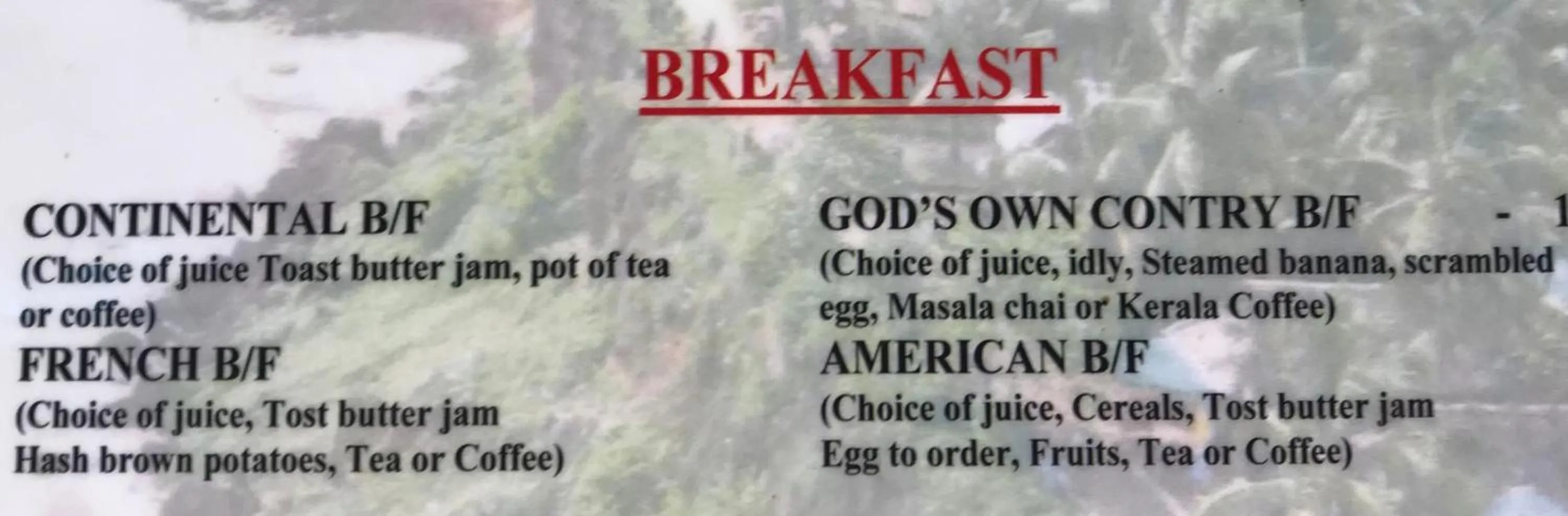 Breakfast in Jickys Nest