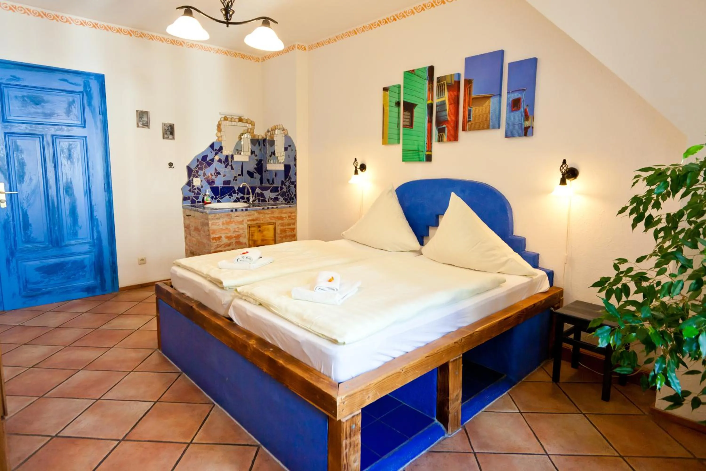 Bed in Gästehaus Mezcalero