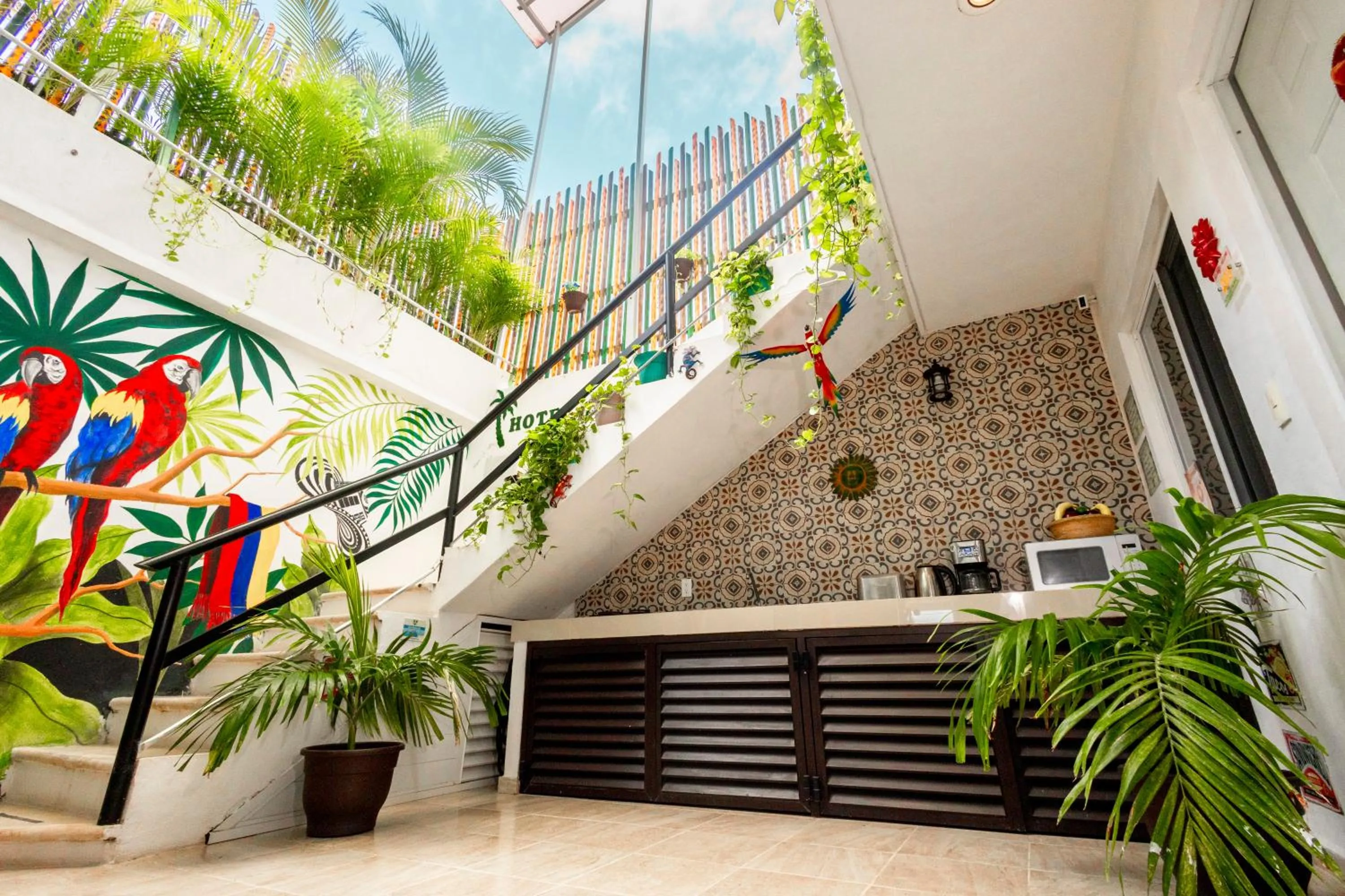 Communal kitchen in Puerto Morelos Hotel Las Palmas - Near the beach