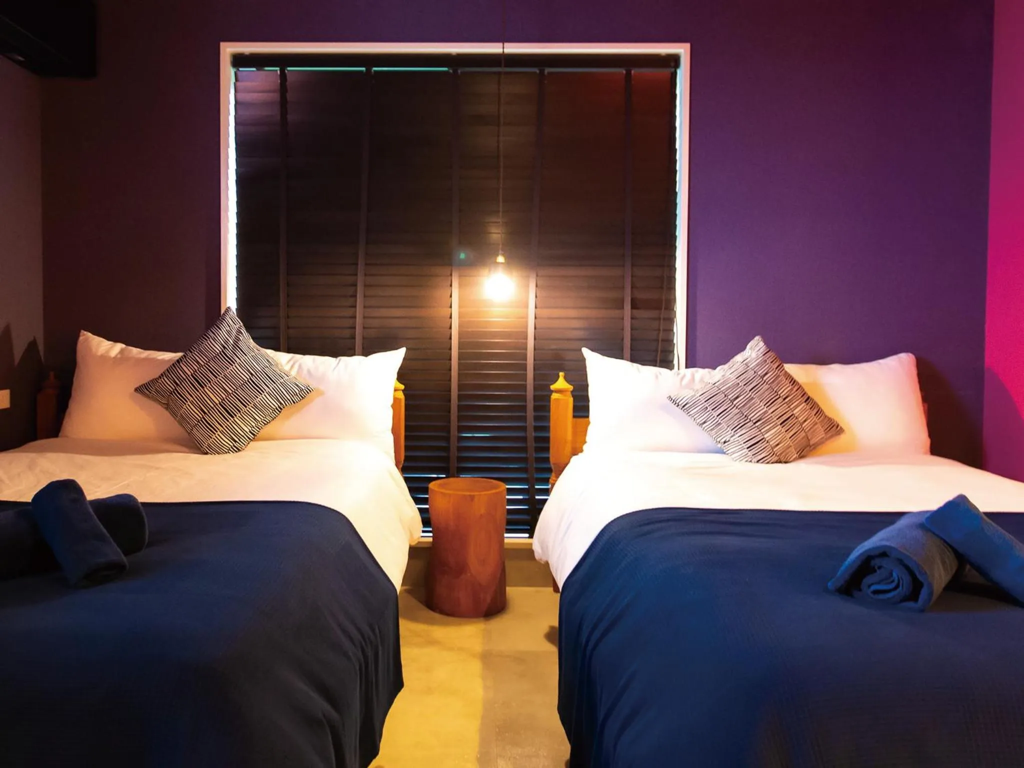 Bedroom, Bed in CHULAX OKINAWA YOMITAN【Designer Condominium Hotel】