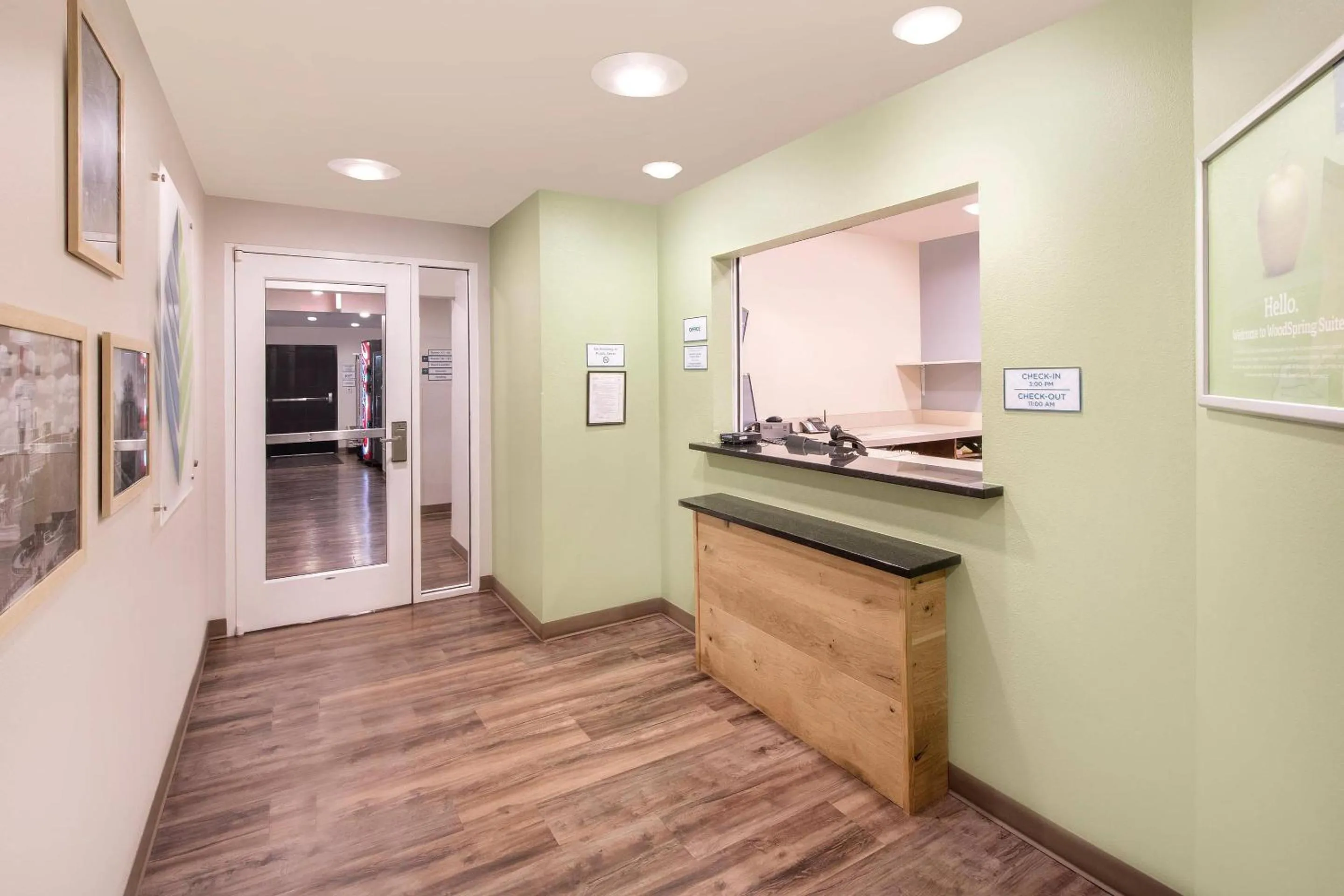 Lobby or reception in WoodSpring Suites Columbus near Fort Benning