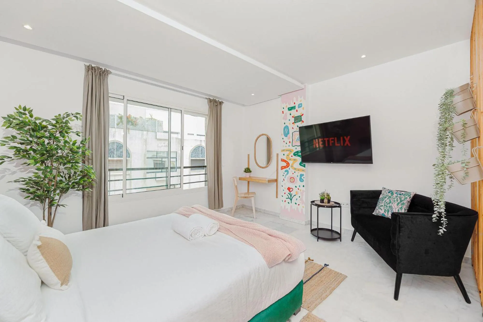 TV and multimedia, Bed in Stayhere Rabat - Agdal 1 - Comfort Residence