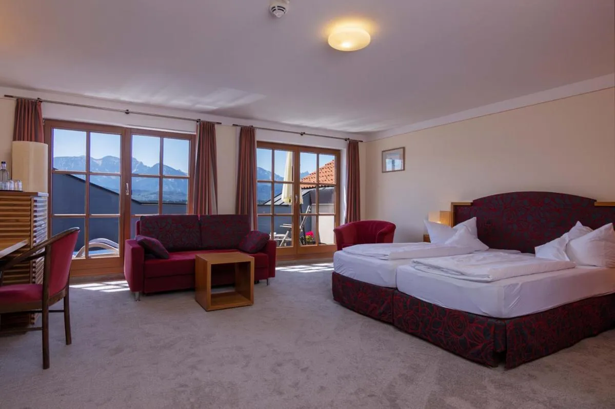 View (from property/room), Bed in Hotel Geiger