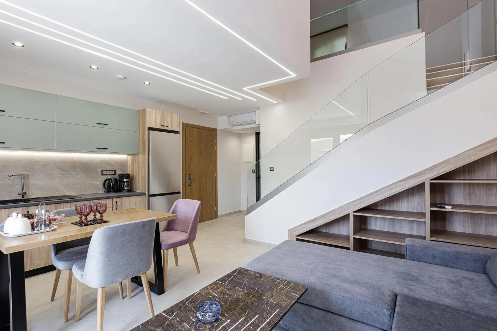 Living room in Sapphire Blue Suites