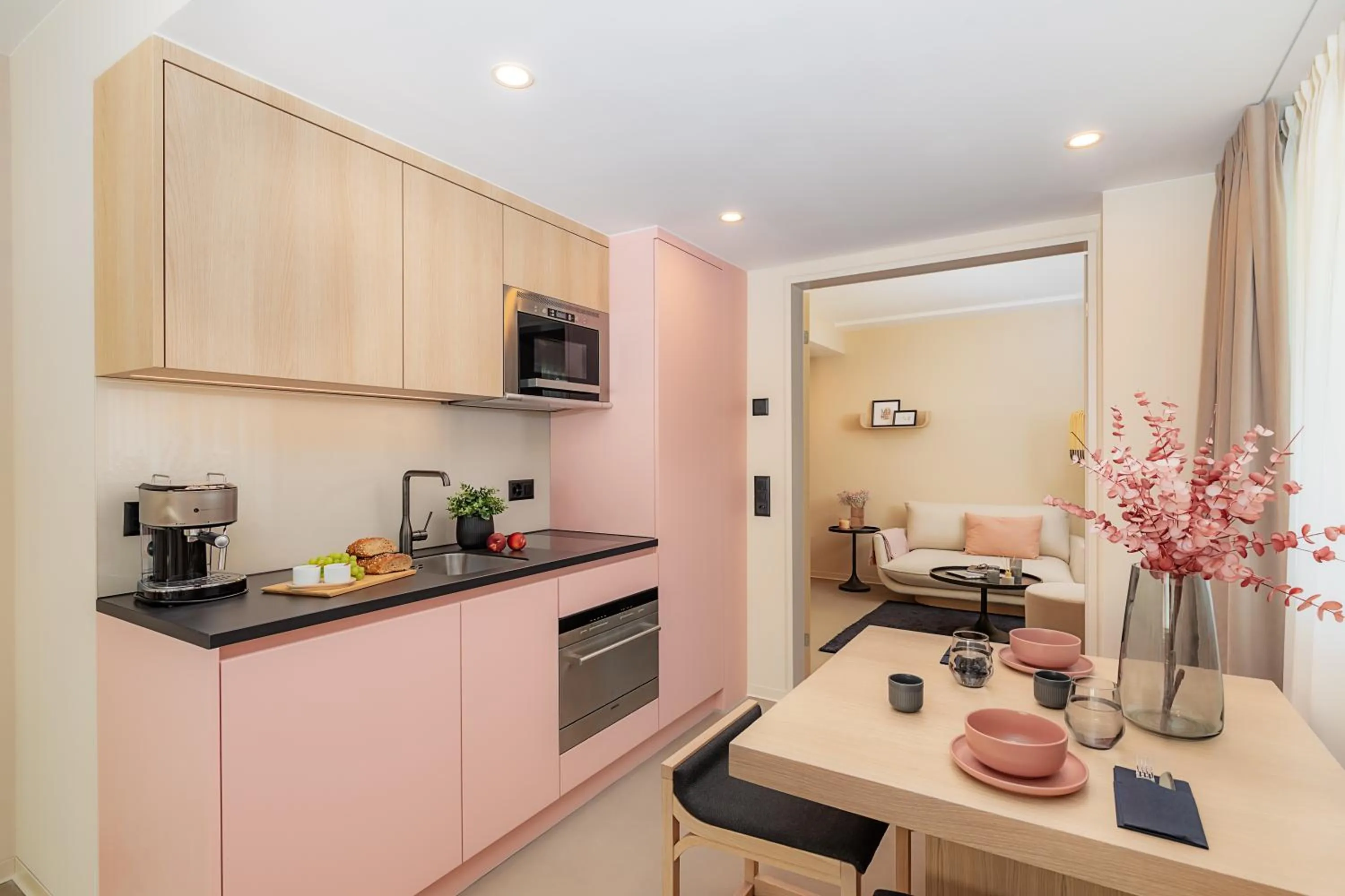 Kitchen or kitchenette in VISIONAPARTMENTS Basel - contactless check-in