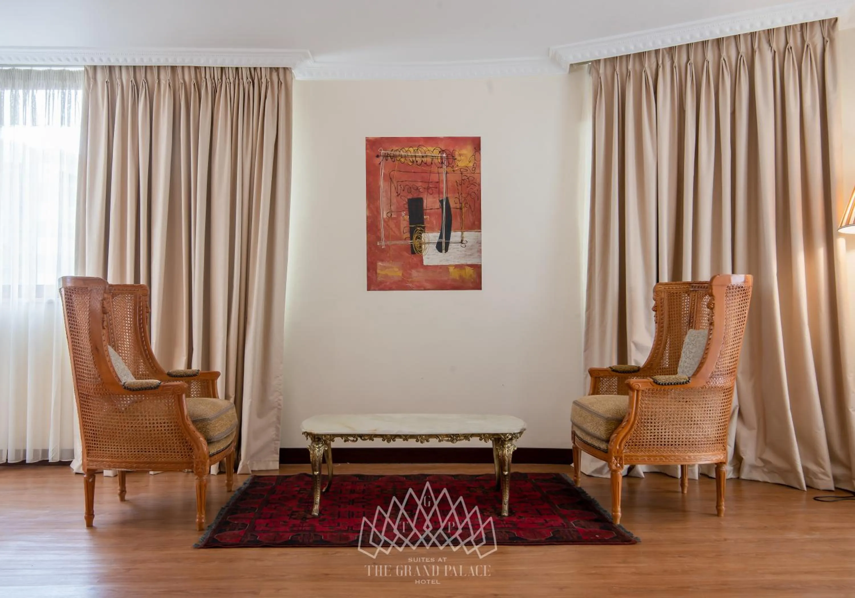 Seating area in The Grand Palace Hotel