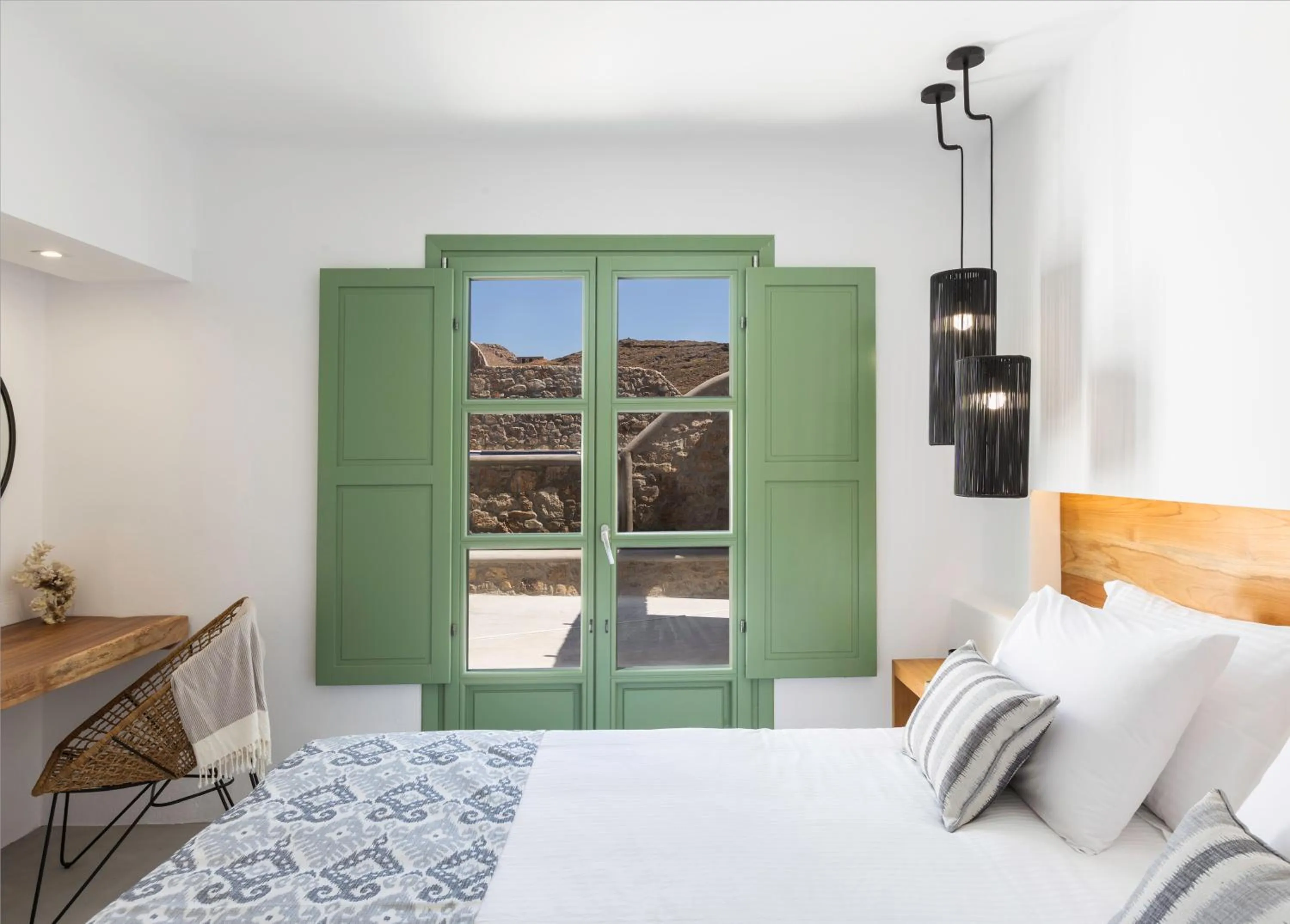 Property building, Bed in Mykonos Panormos Villas