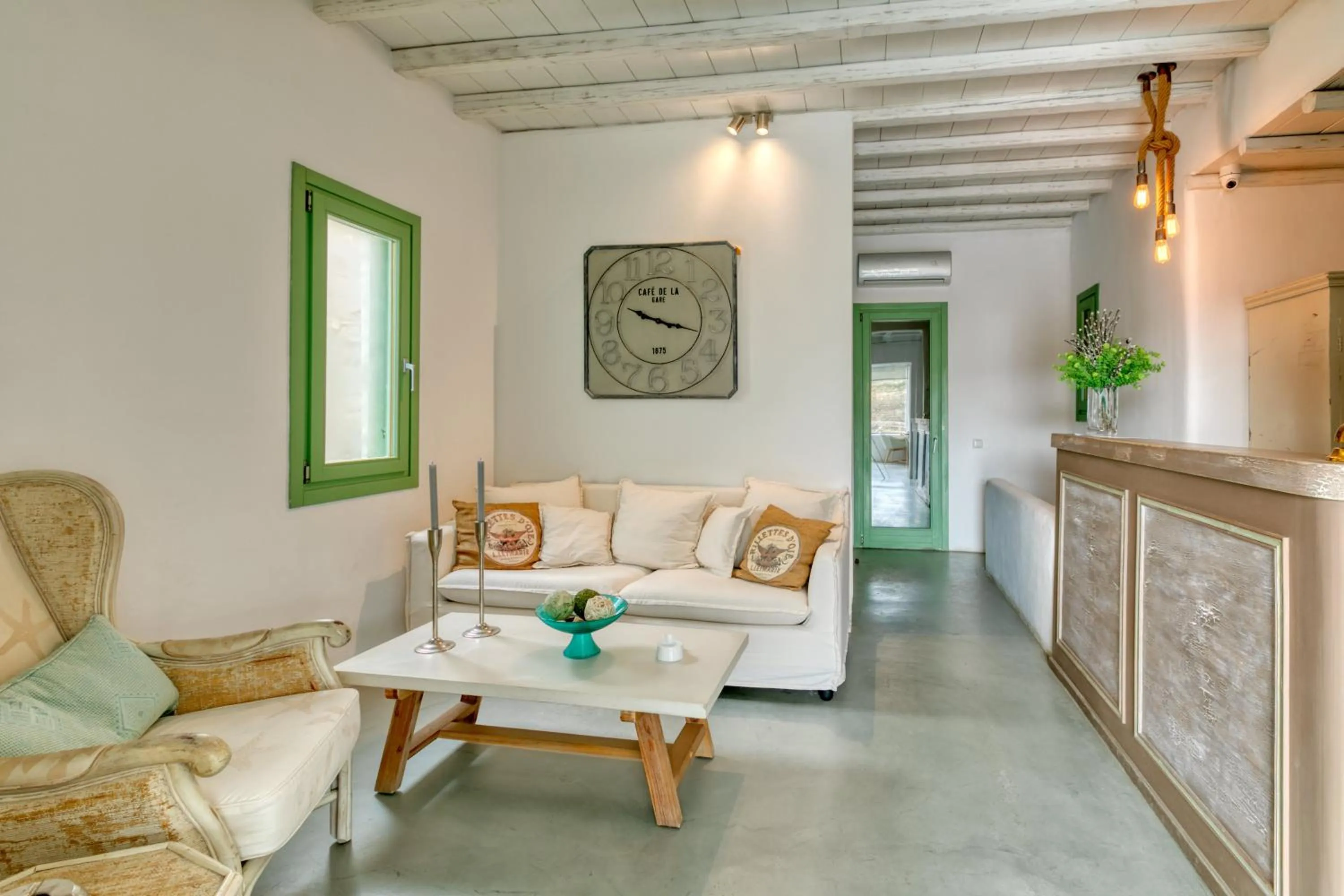 Lobby or reception in Mykonos Panormos Villas