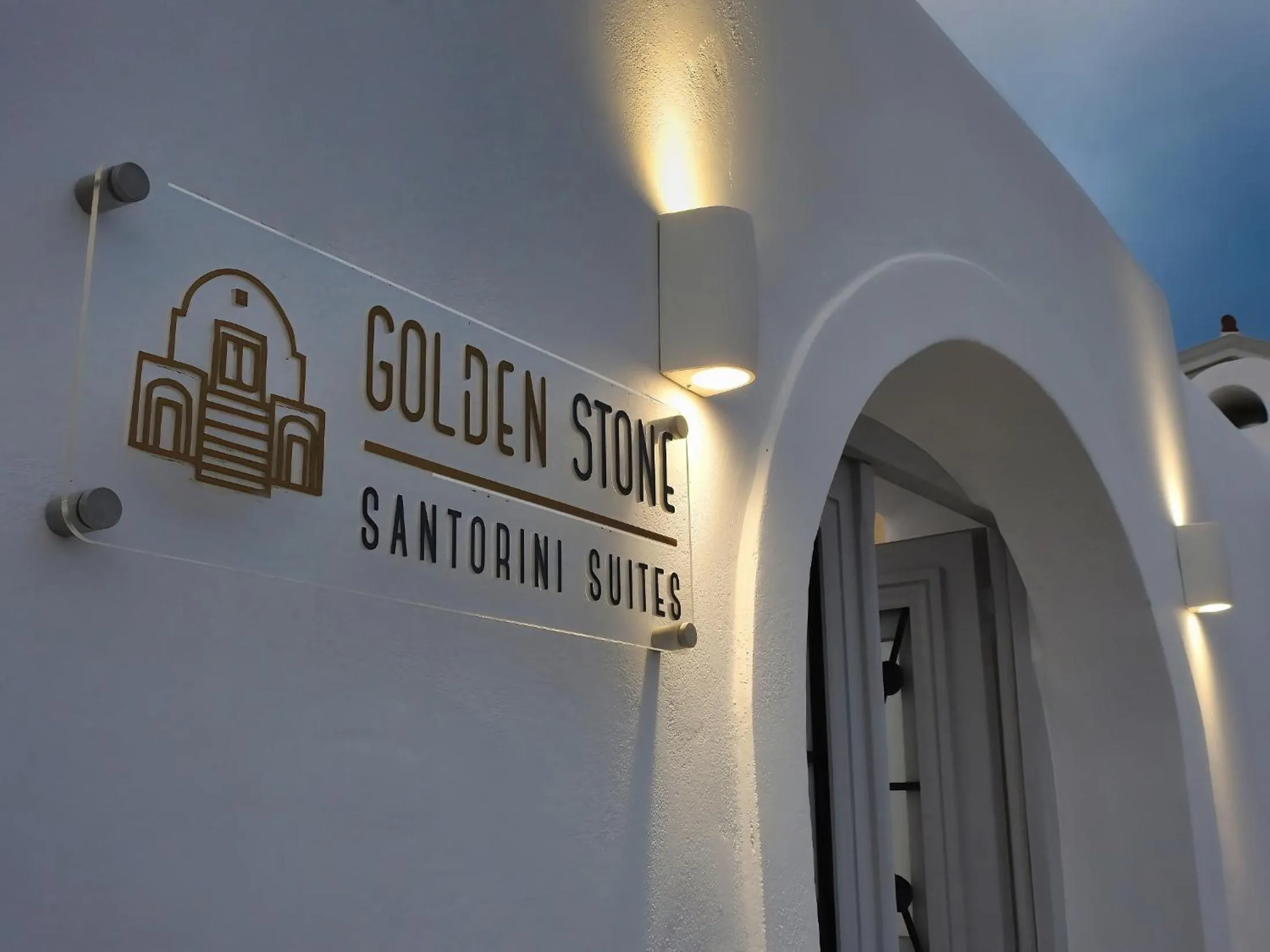 Property logo or sign in Golden Stone Santorini Suites