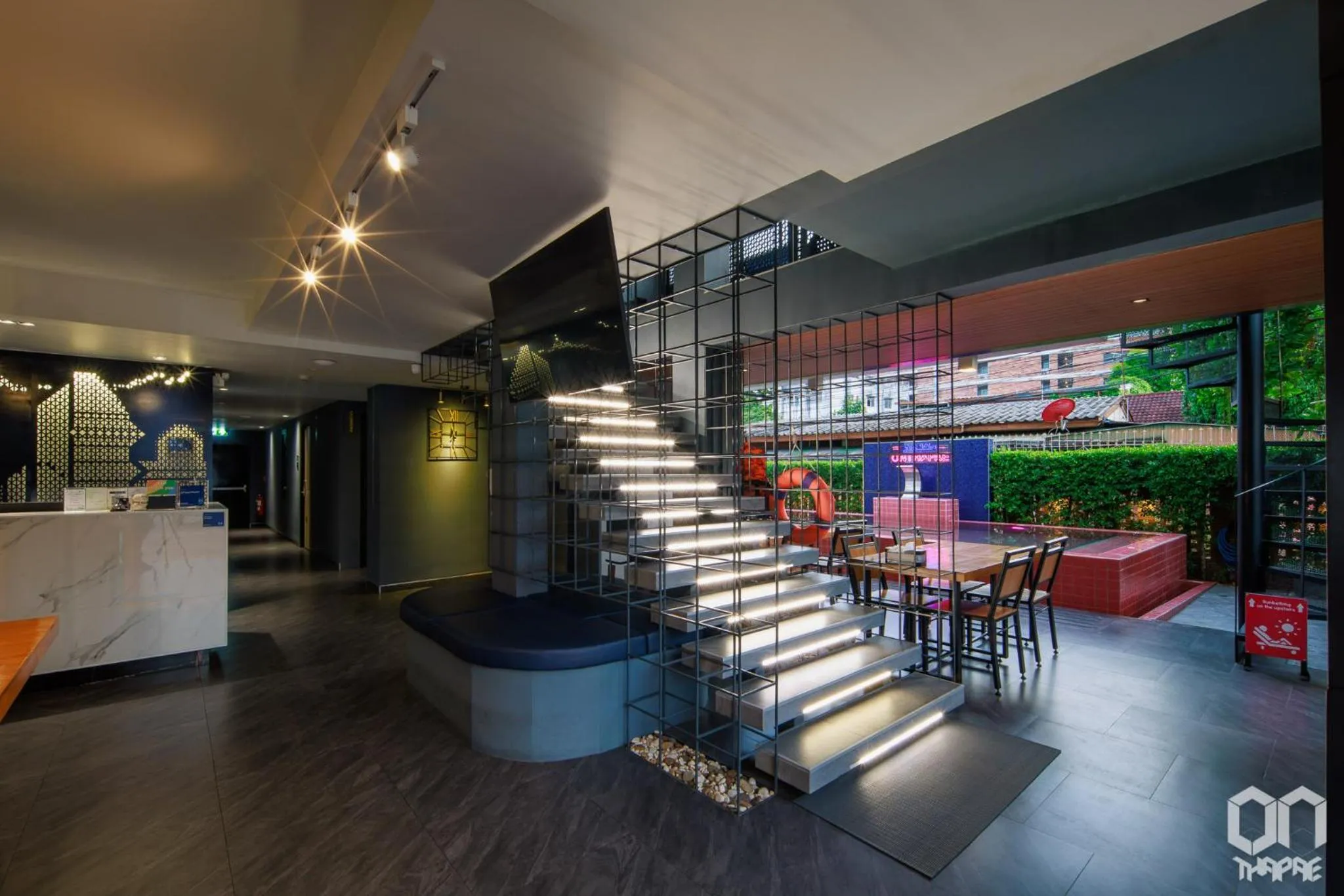 Seating area in ON Thapae Gate Chiangmai