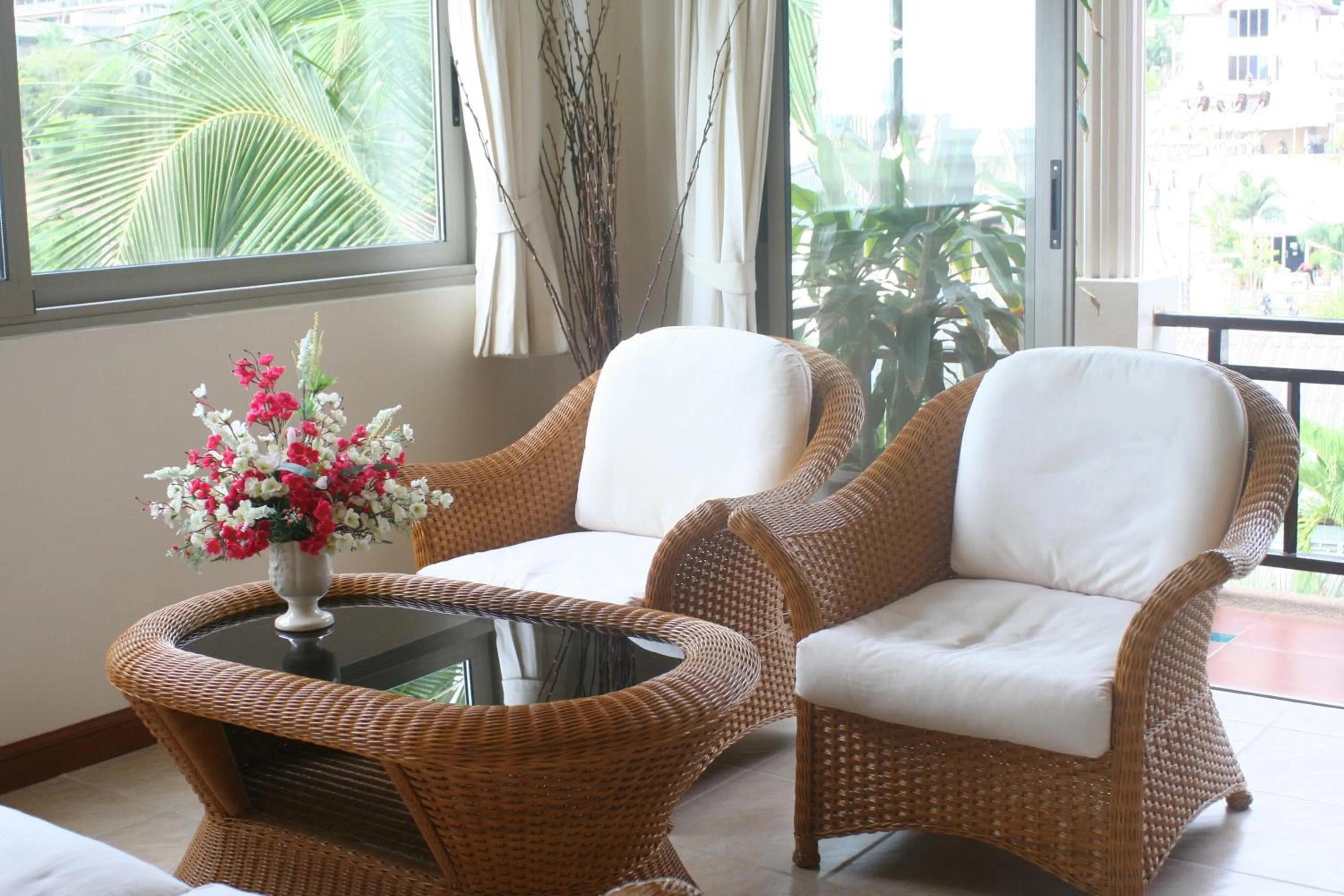 Seating area in Palmview Resort