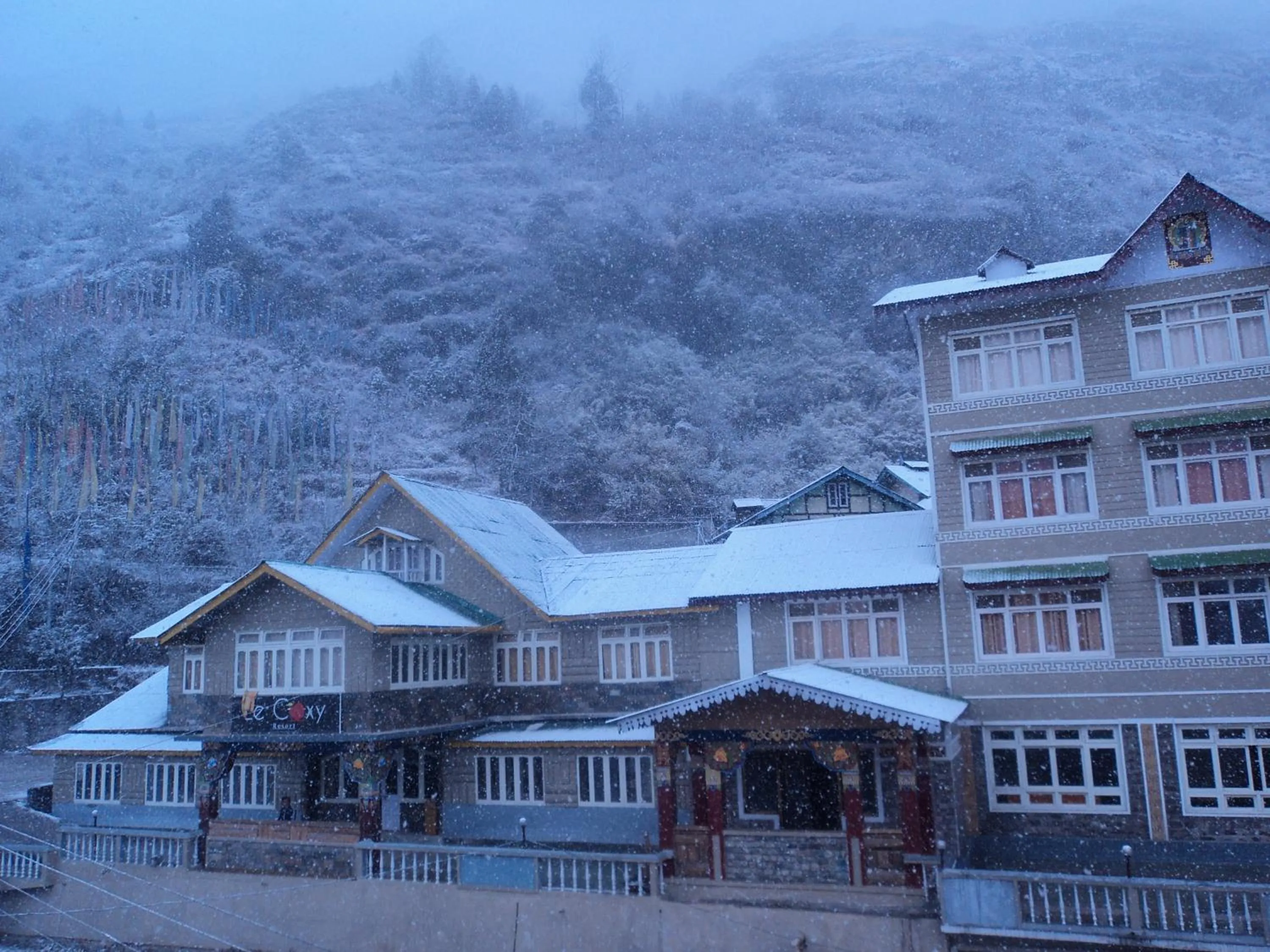 Property building in Le Coxy Resort Lachung