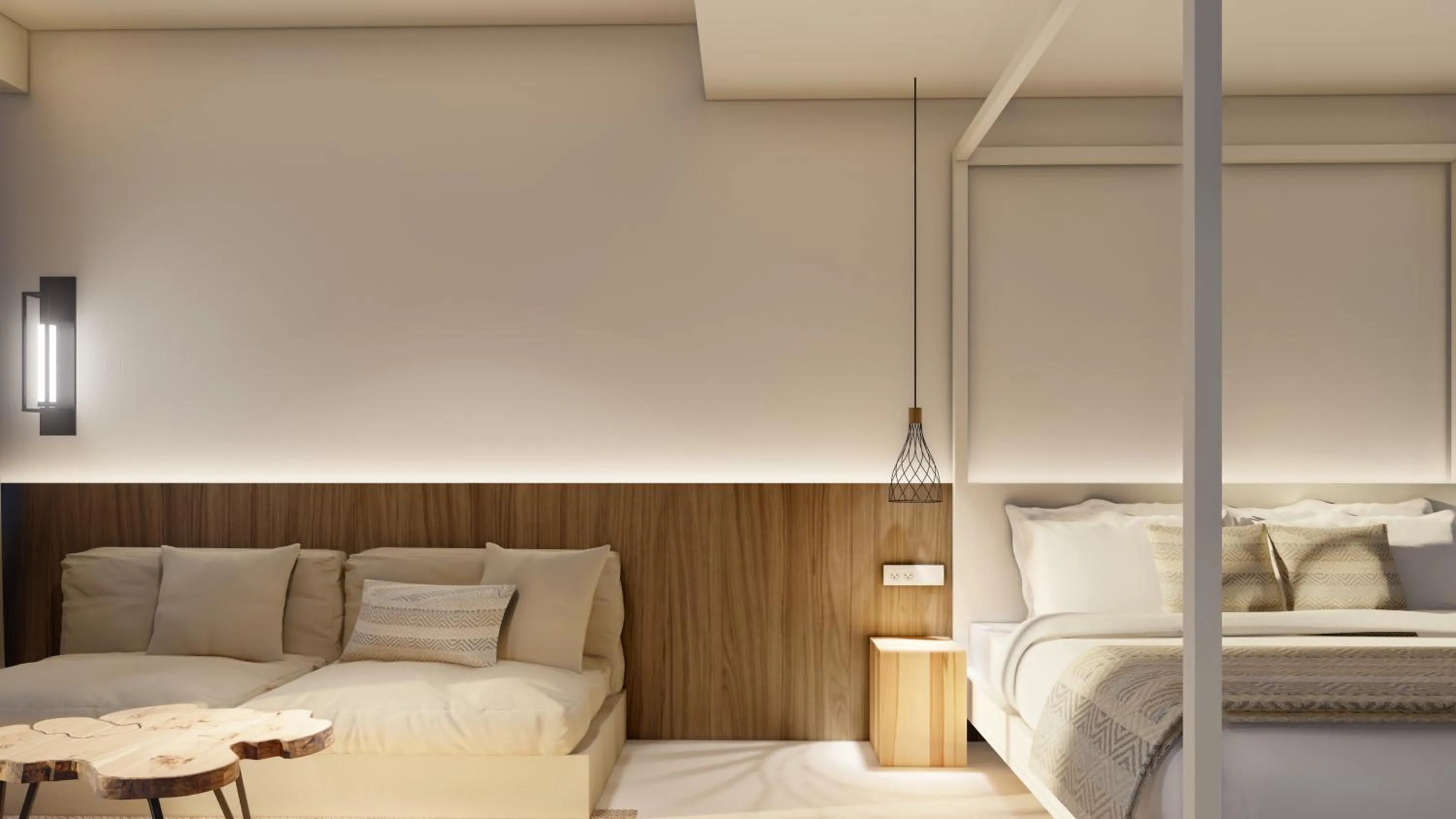 Bed in Lindos View Hotel