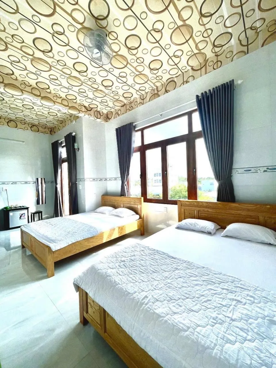 Bed in Thành Trinh hotel đảo Phú Quý