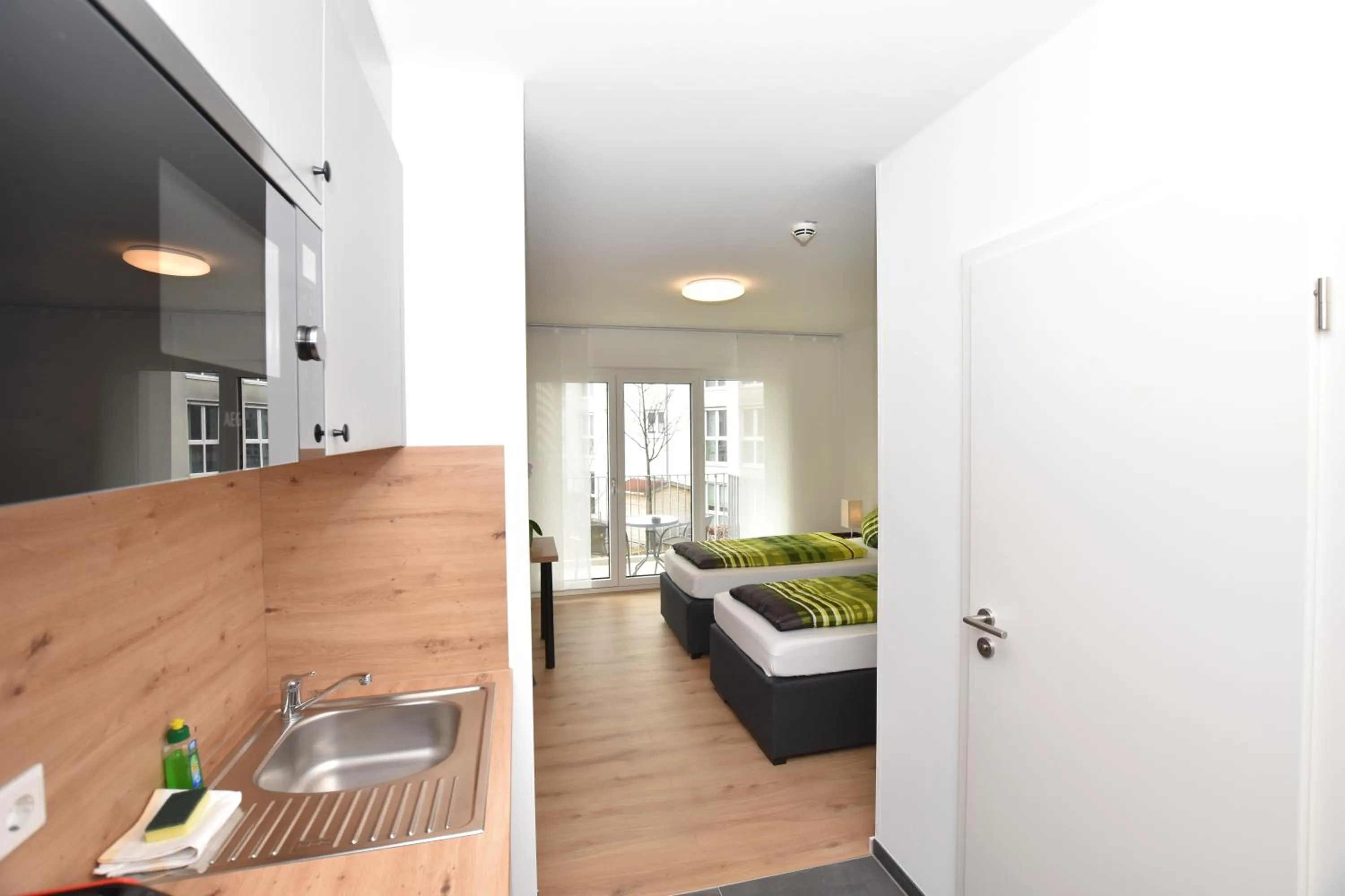 Balcony/Terrace, Bed in Boardinghouse Henschelstraße