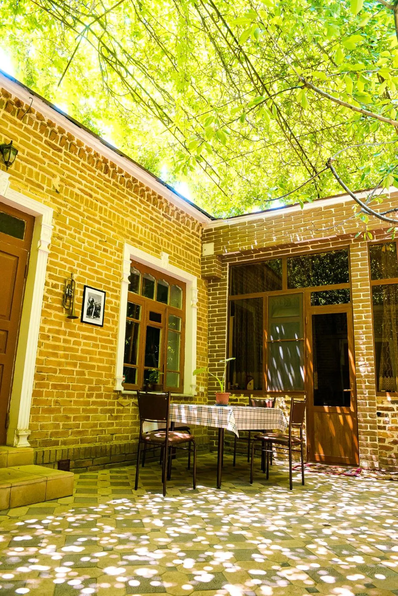 Inner courtyard view in Old Radio hostel