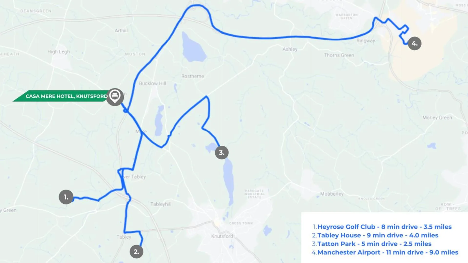 Location in Casa Mere Manchester Airport, Knutsford, Sure Collection by Best Western