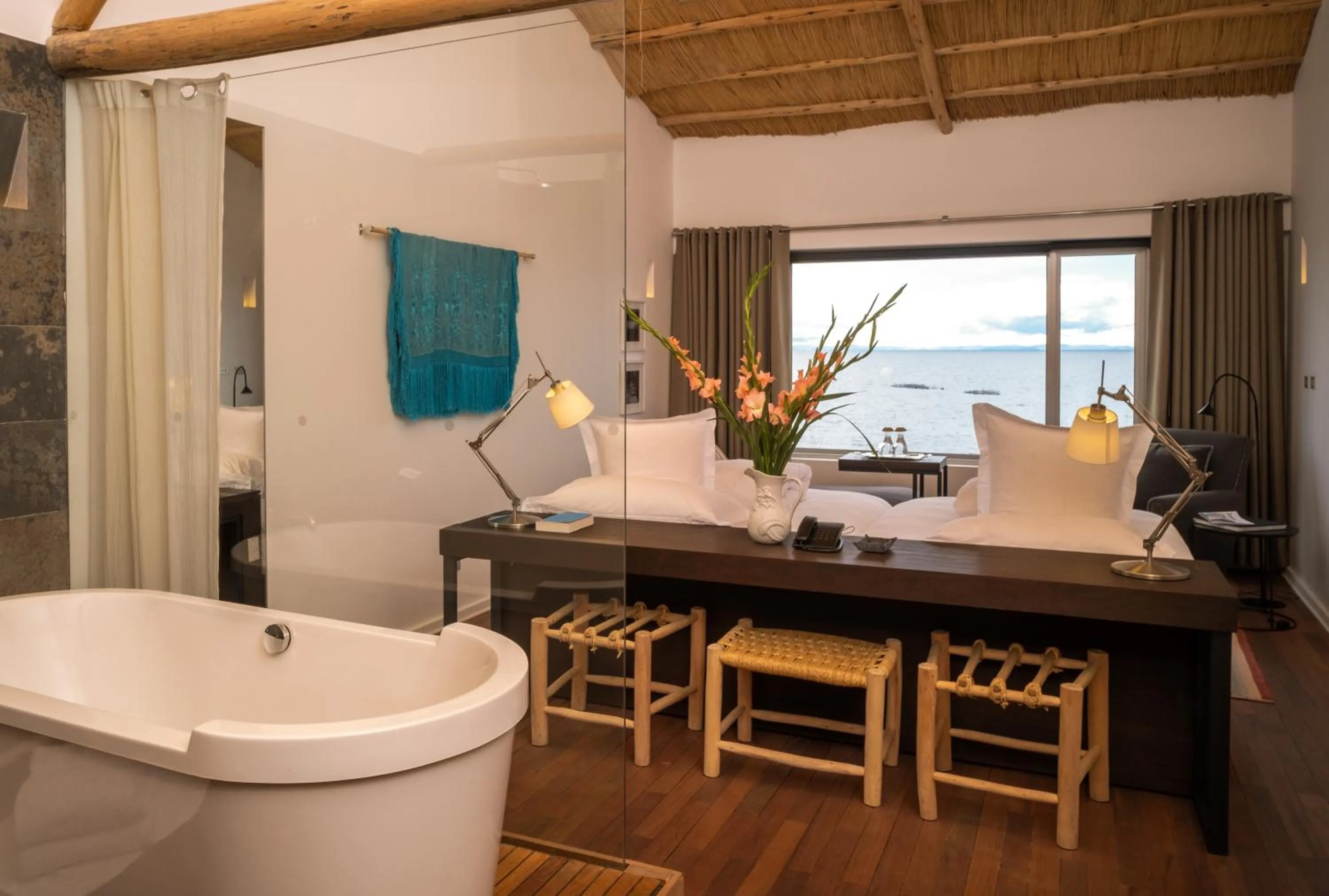 Bathroom in Titilaka by Andean