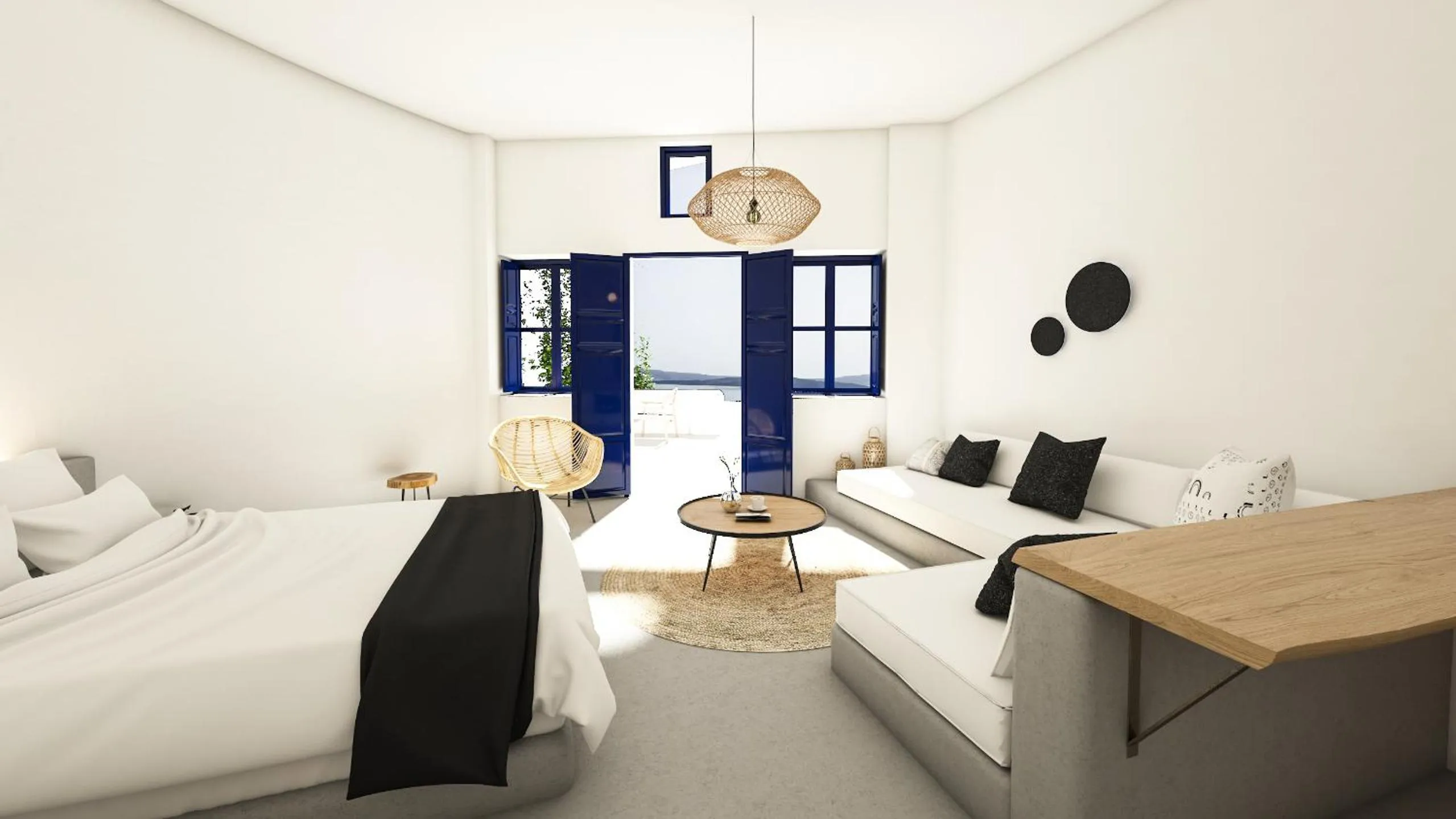 Photo of the whole room, Bed in Oia Memories Suites