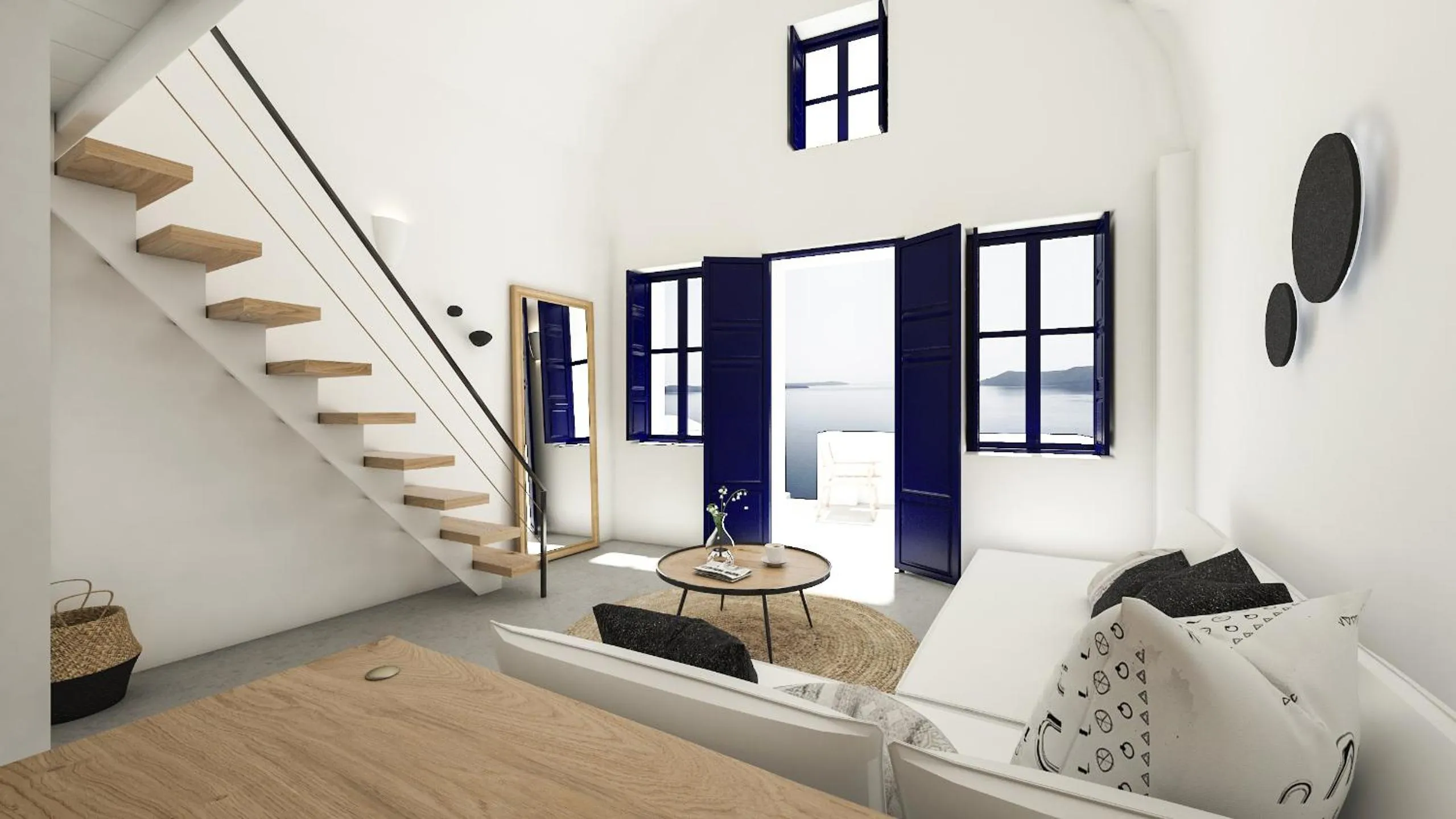 Living room in Oia Memories Suites