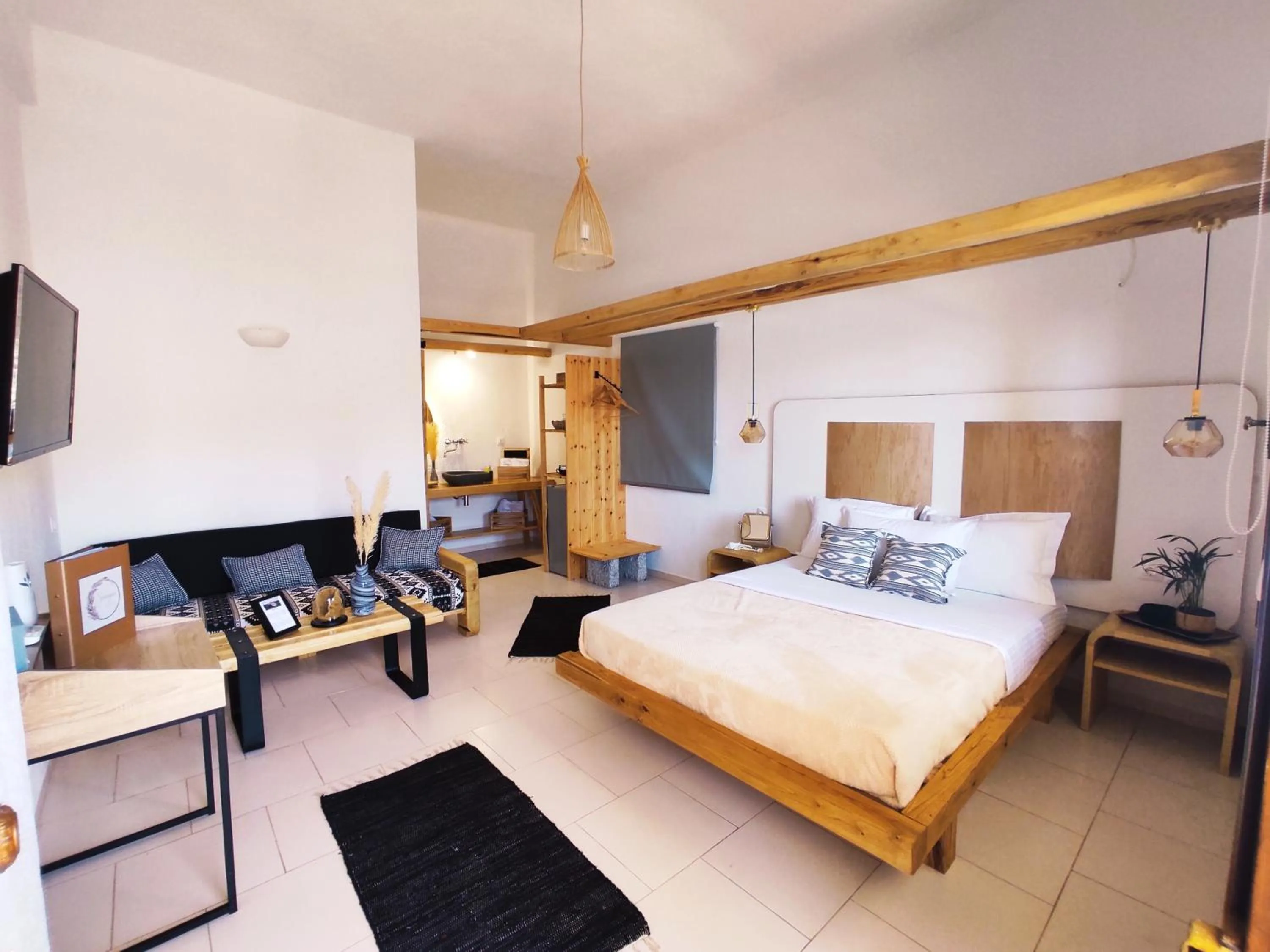 Bed in Spongia Apartments Kalymnos