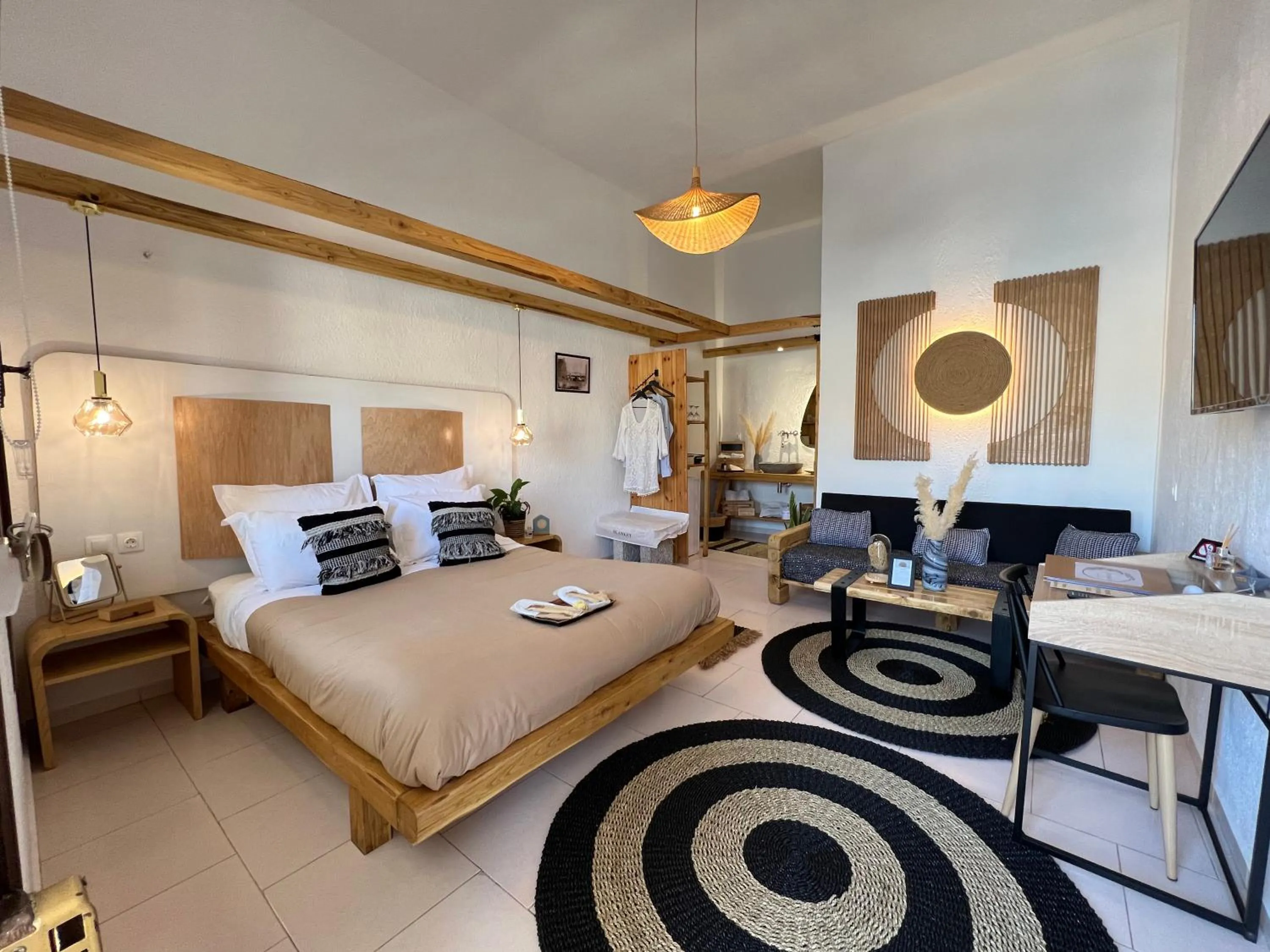 Bed in Spongia Apartments Kalymnos