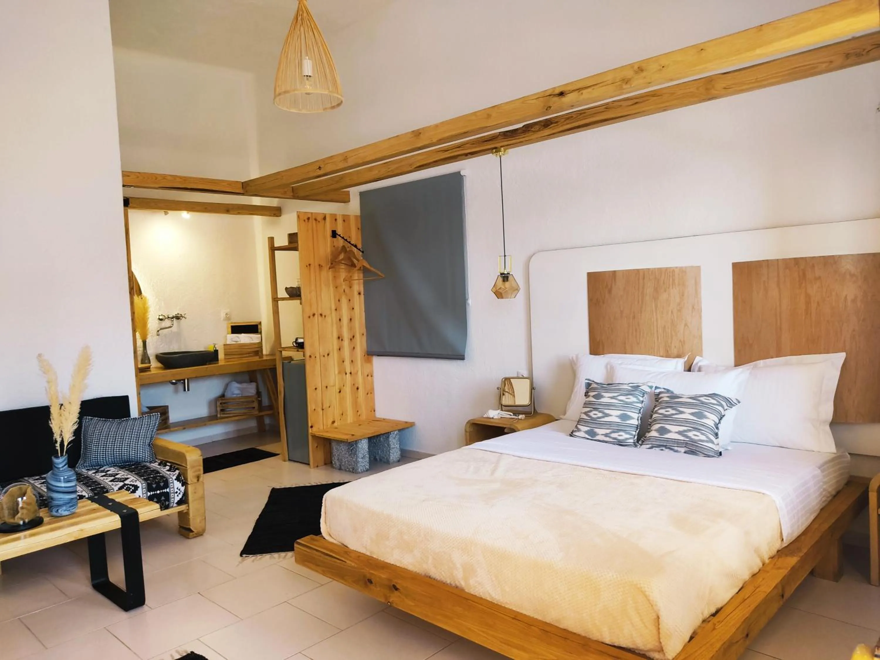 Bed in Spongia Apartments Kalymnos