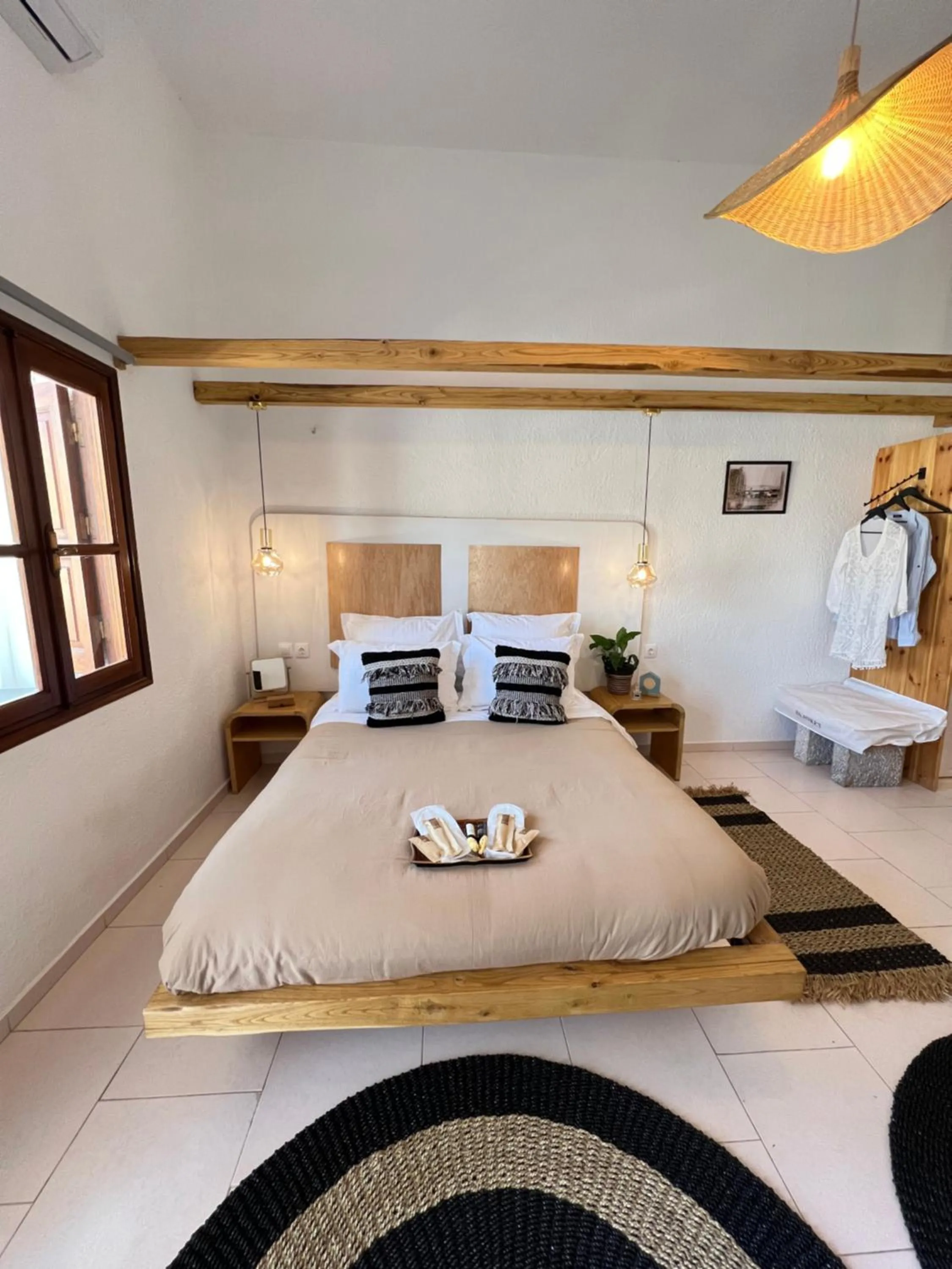 Bed in Spongia Apartments Kalymnos