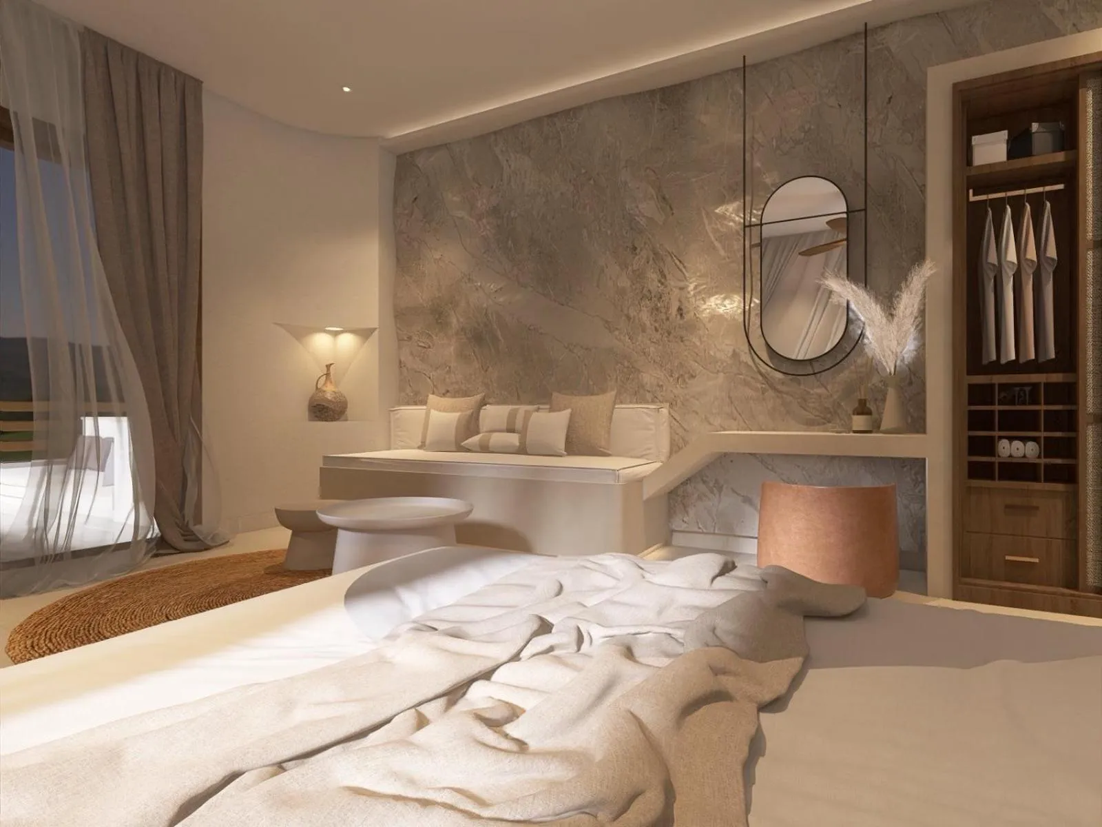 Bed in Spongia Apartments and Suites Kalymnos