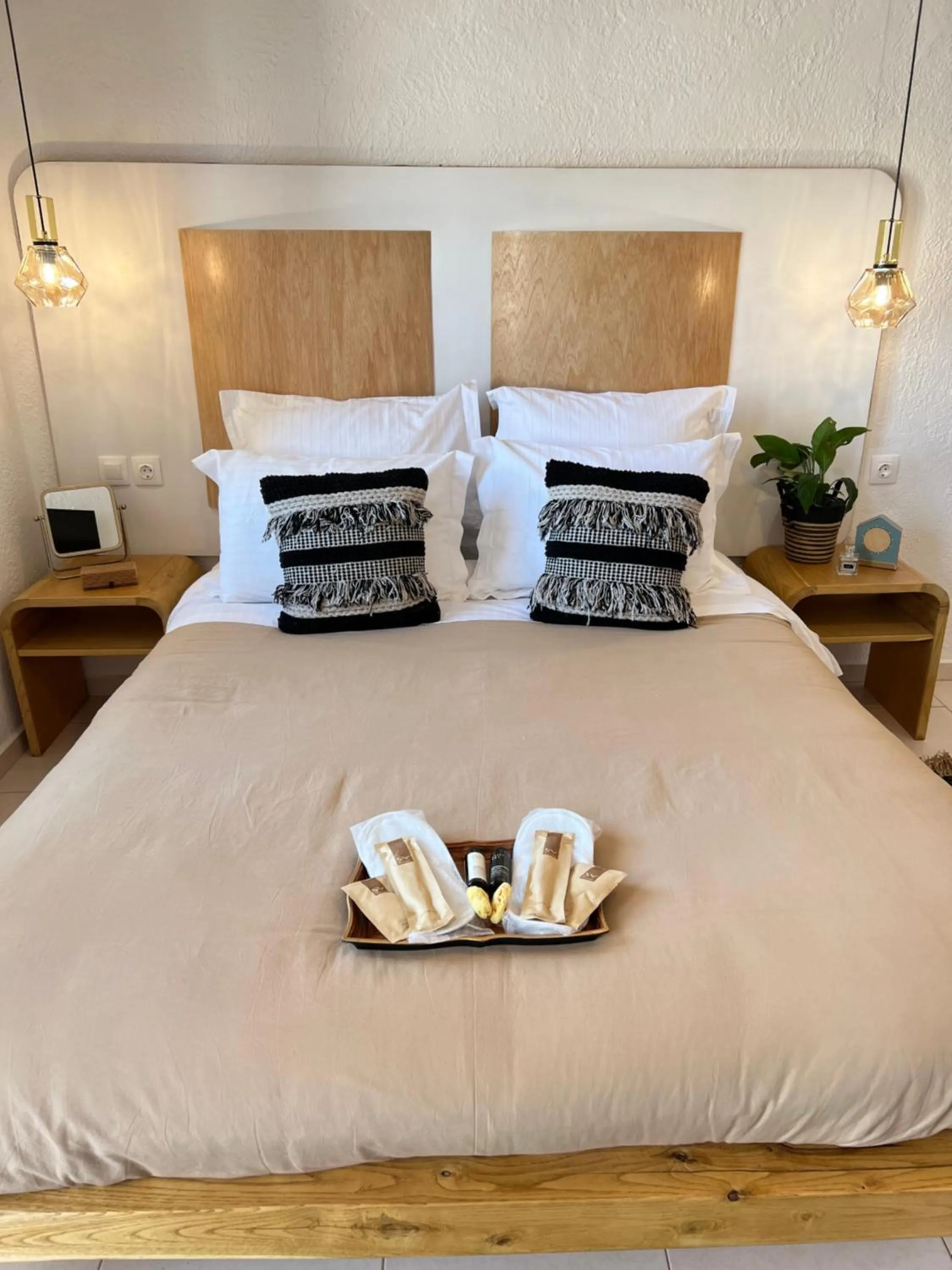 Bed in Spongia Apartments Kalymnos