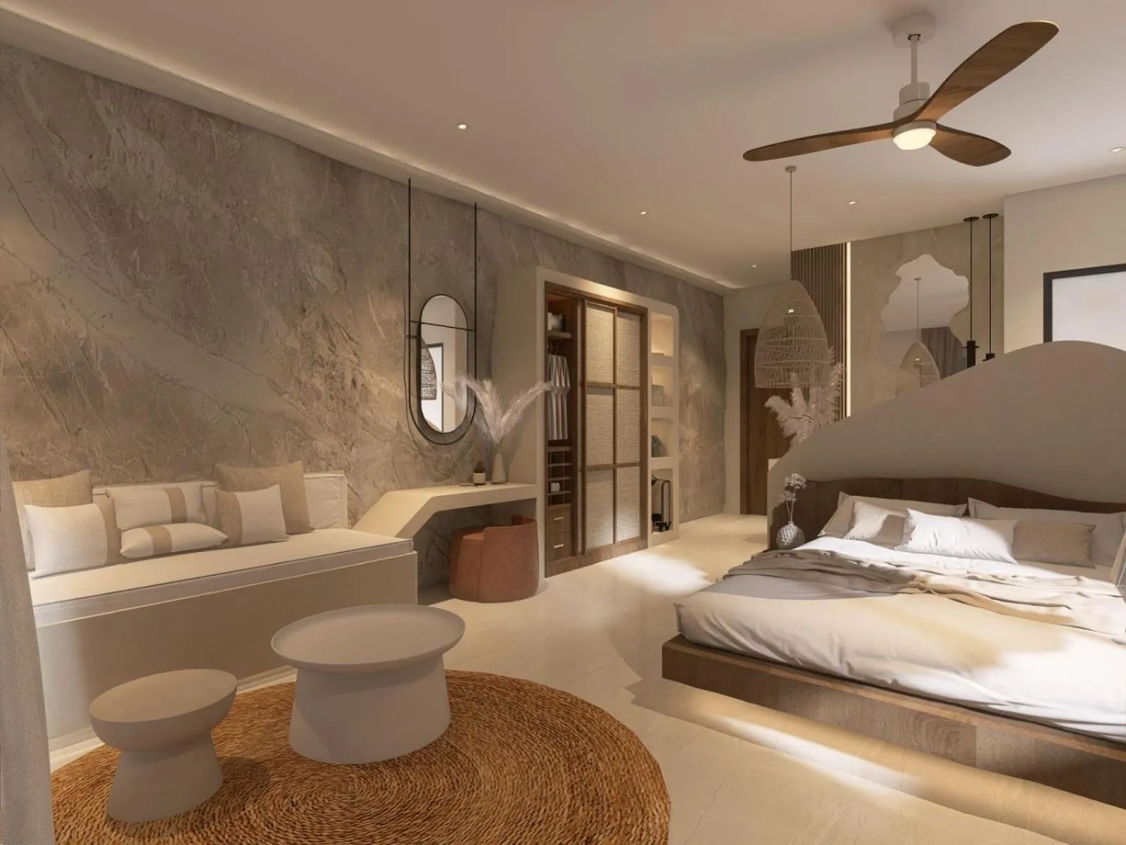 Bed in Spongia Apartments and Suites Kalymnos