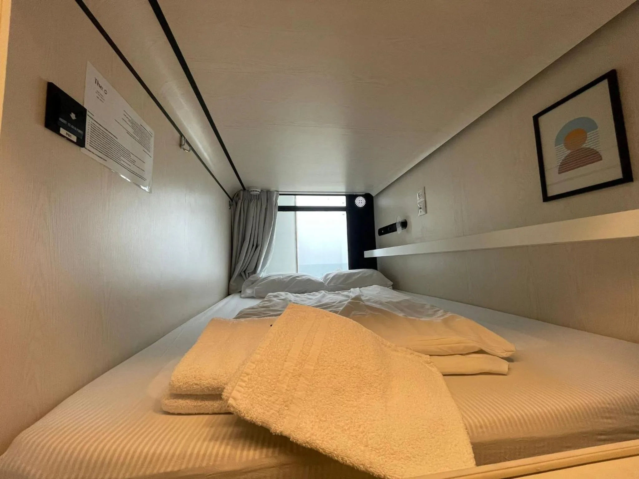 View (from property/room), Bed in The O Pod Capsule Hotel
