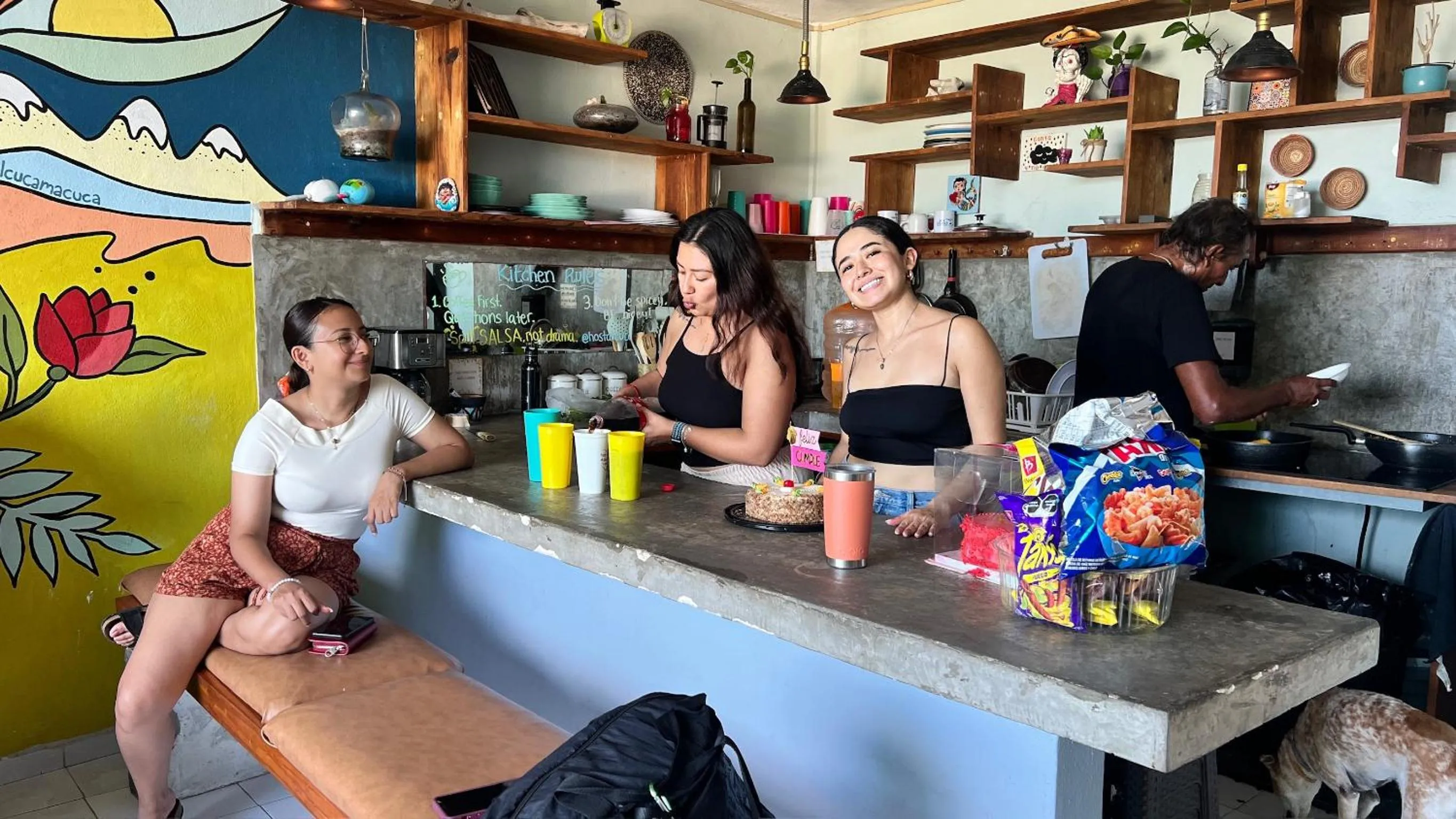 Communal kitchen in Hostal Cuca Macuca