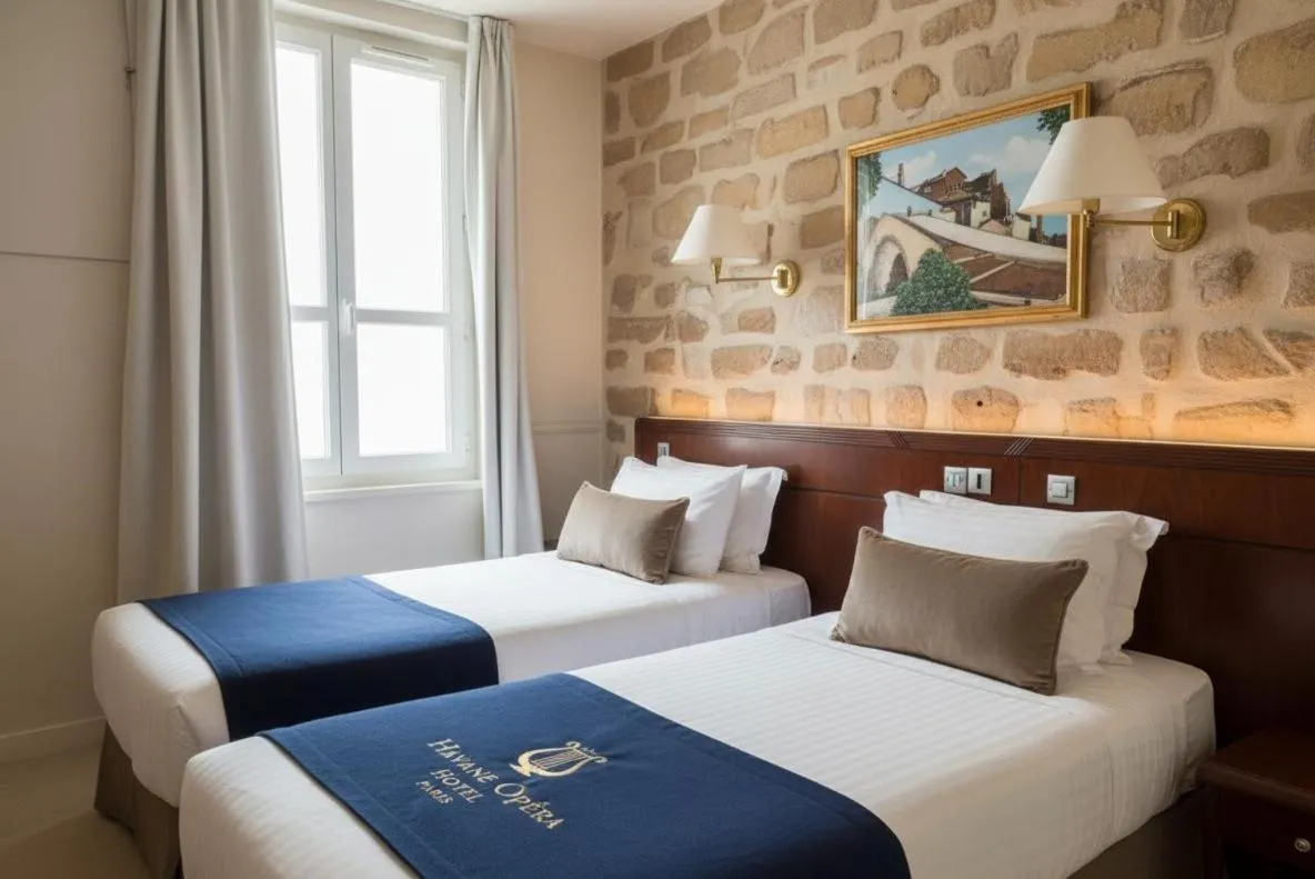 Bed in Hotel Havane Opera