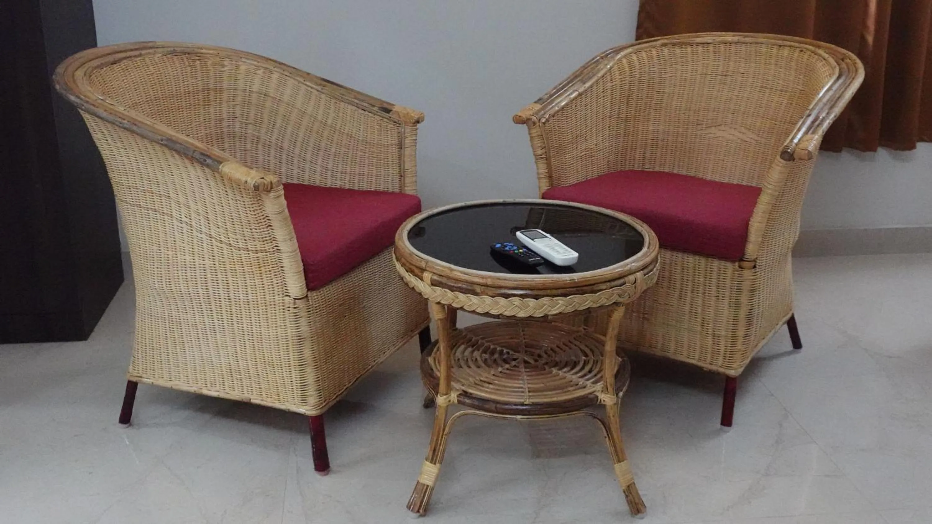 Seating area in Hotel Akshith Inn