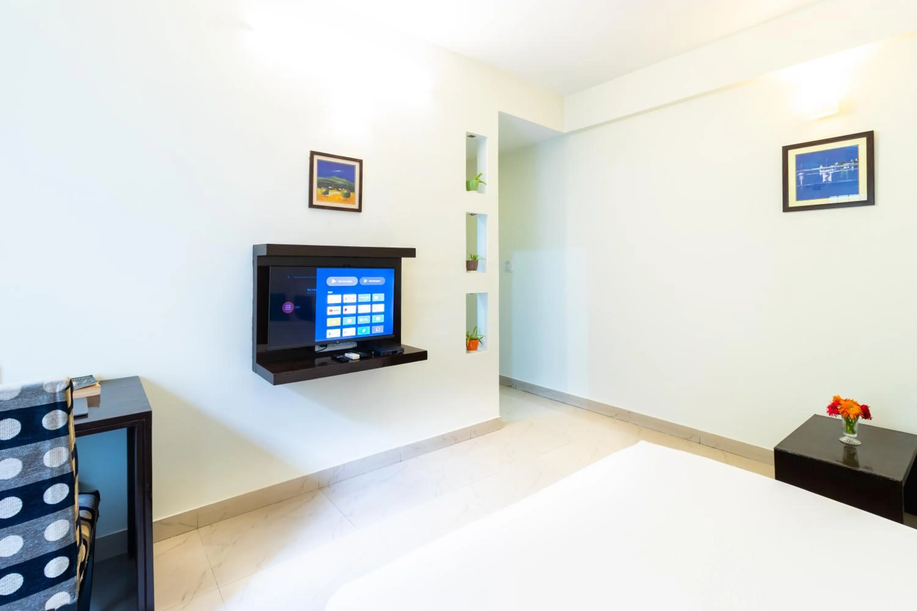 TV and multimedia, Bed in Sanctum Suites Domlur Bangalore