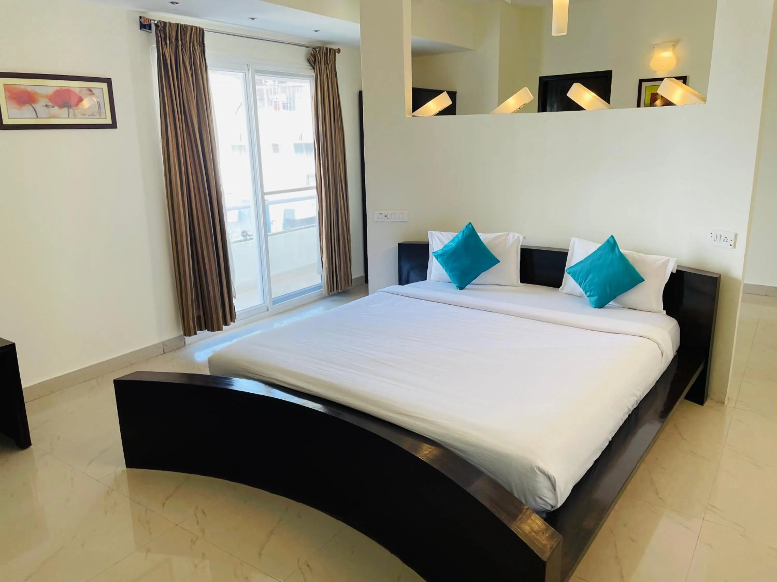 Bed in Sanctum Suites Domlur Bangalore