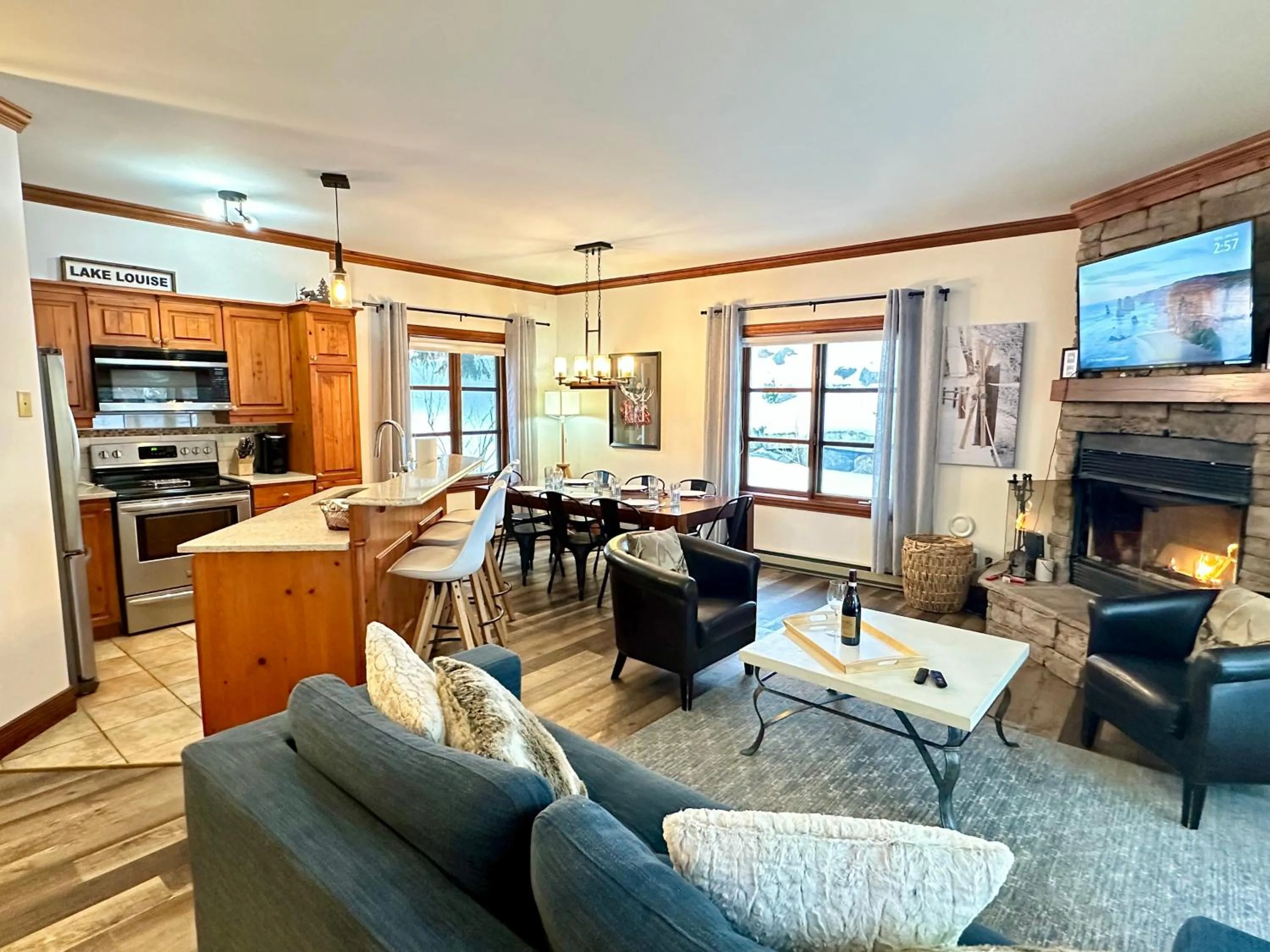 Living room in Le Plateau by Tremblant Vacations