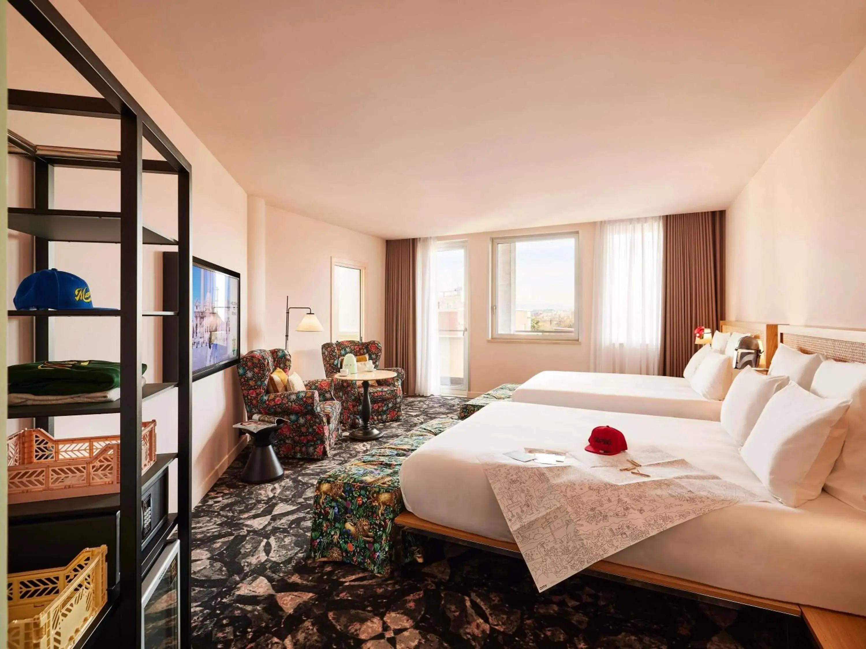 LARGE MAMA DOUBLE WITH BALCONY in Mama Shelter Roma LARGE MAMA DOUBLE WITH BALCONY in Mama Shelter Roma