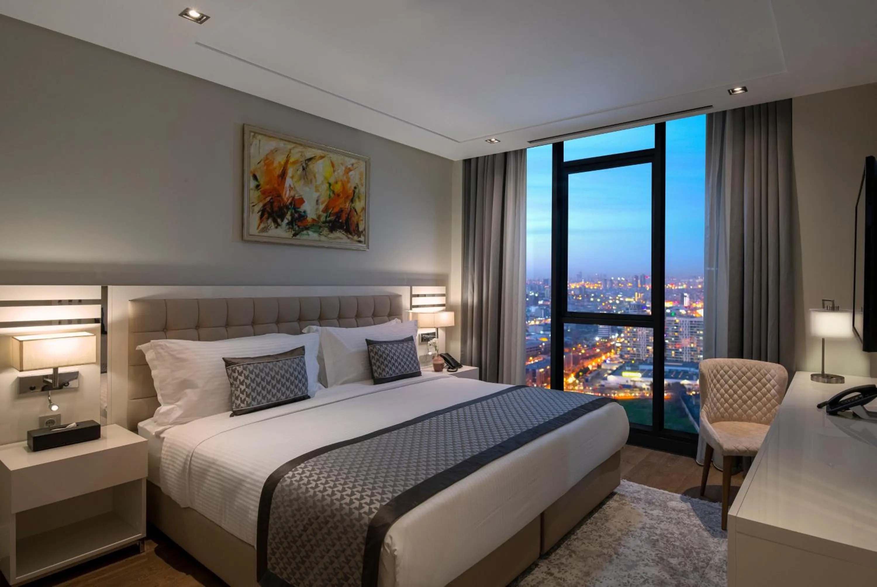 Bed in Movenpick Living Istanbul West