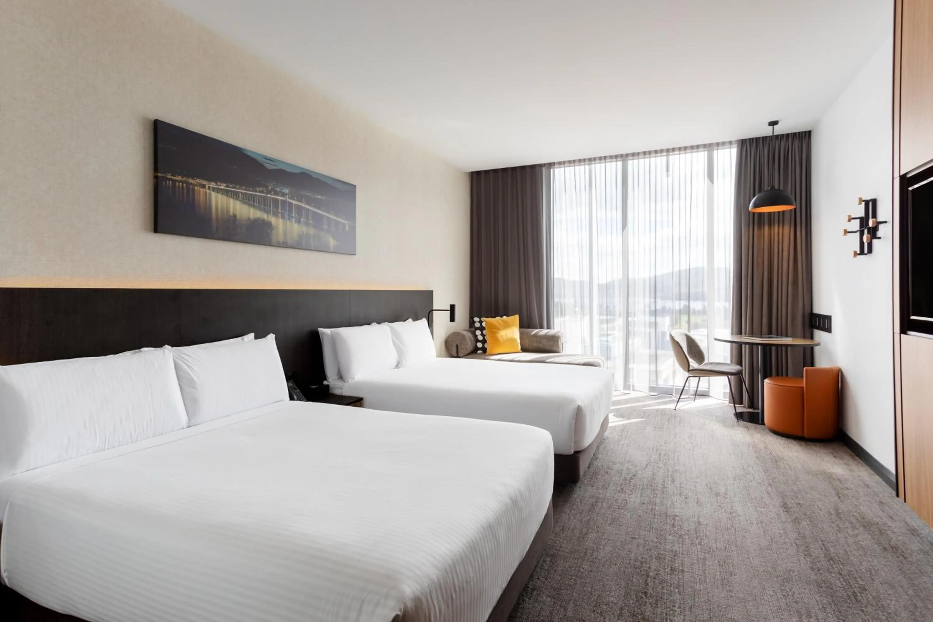 Bed in Mövenpick Hotel Hobart