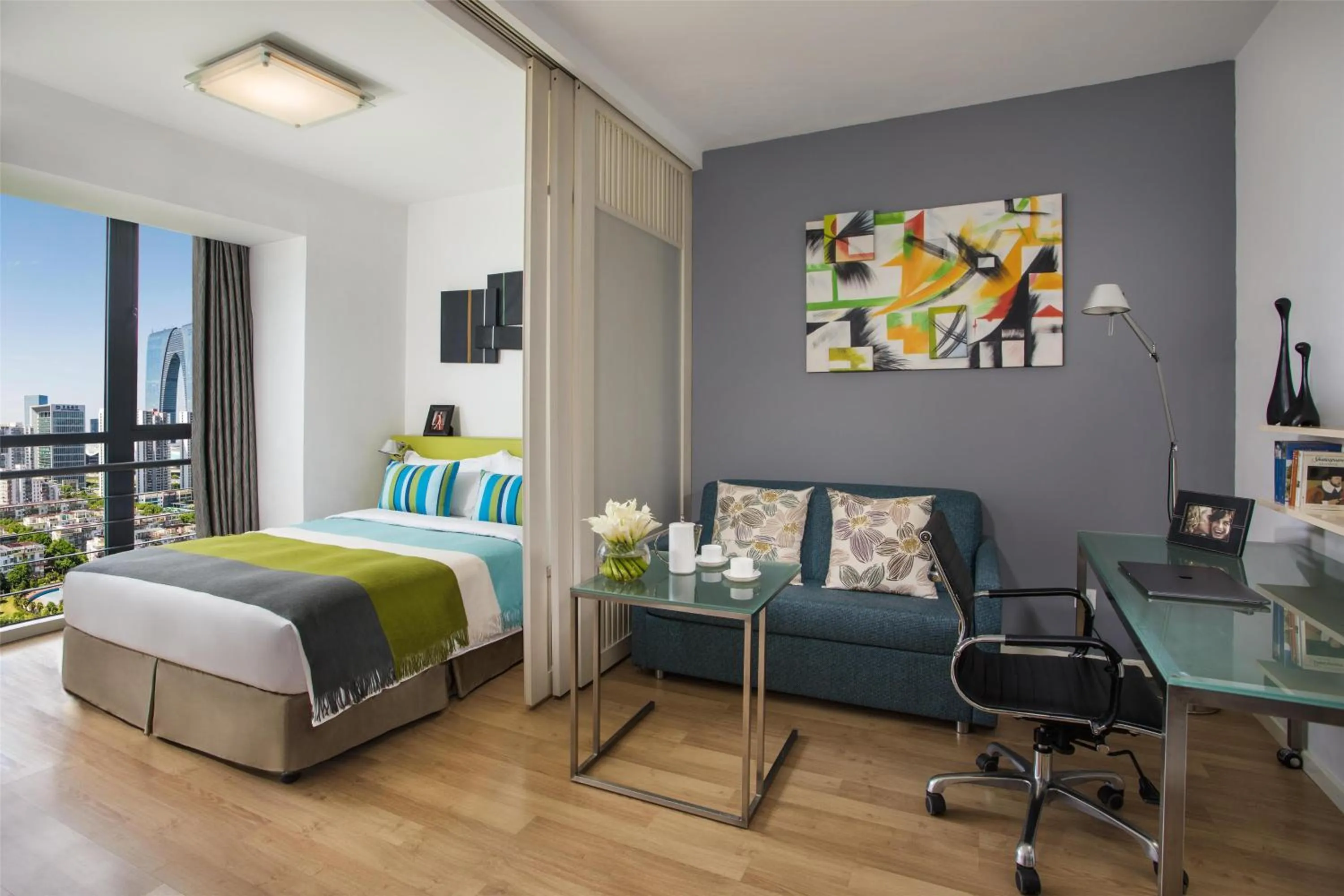 Bedroom, Bed in Citadines Xinghai Suzhou