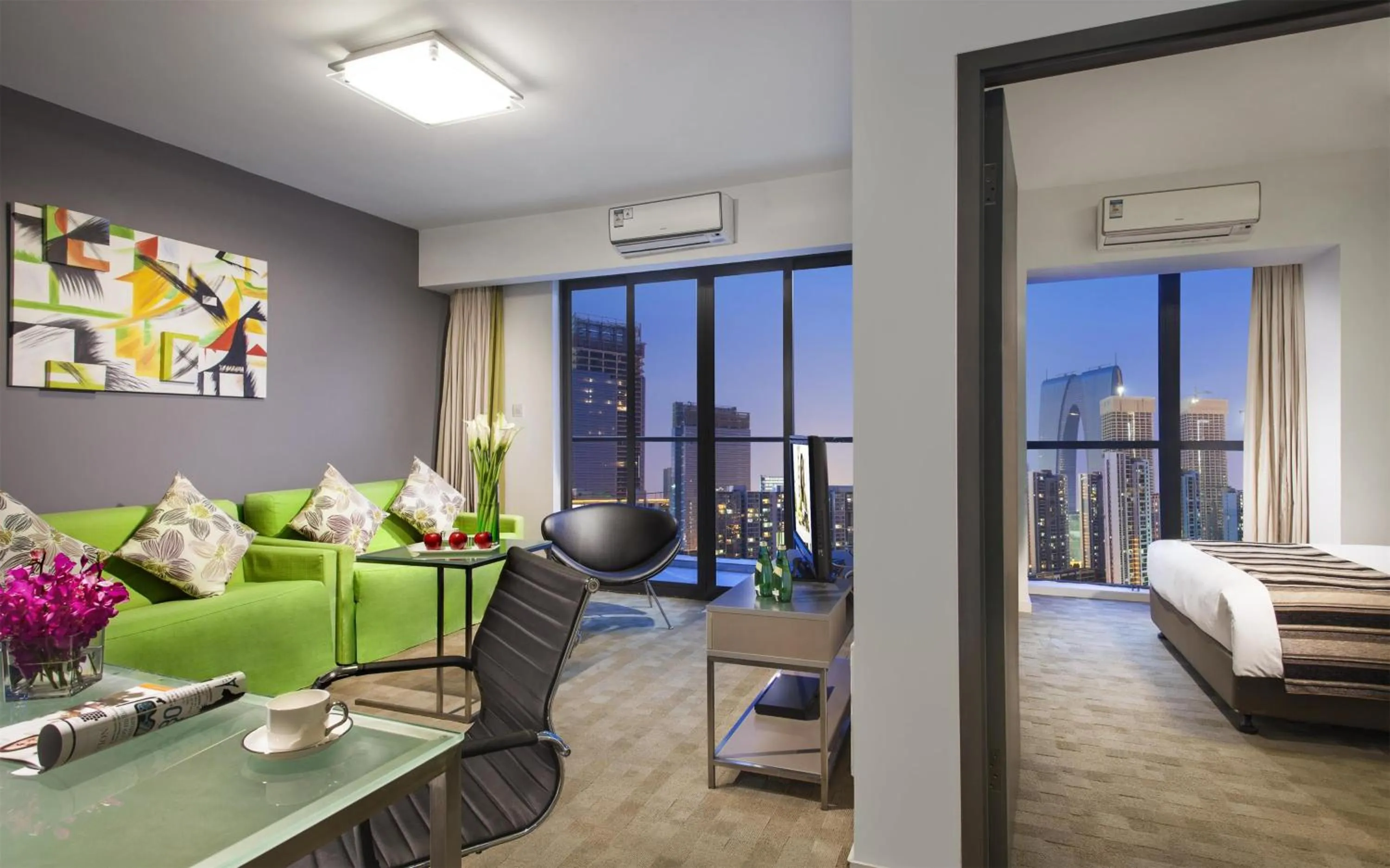 Bedroom, Bed in Citadines Xinghai Suzhou