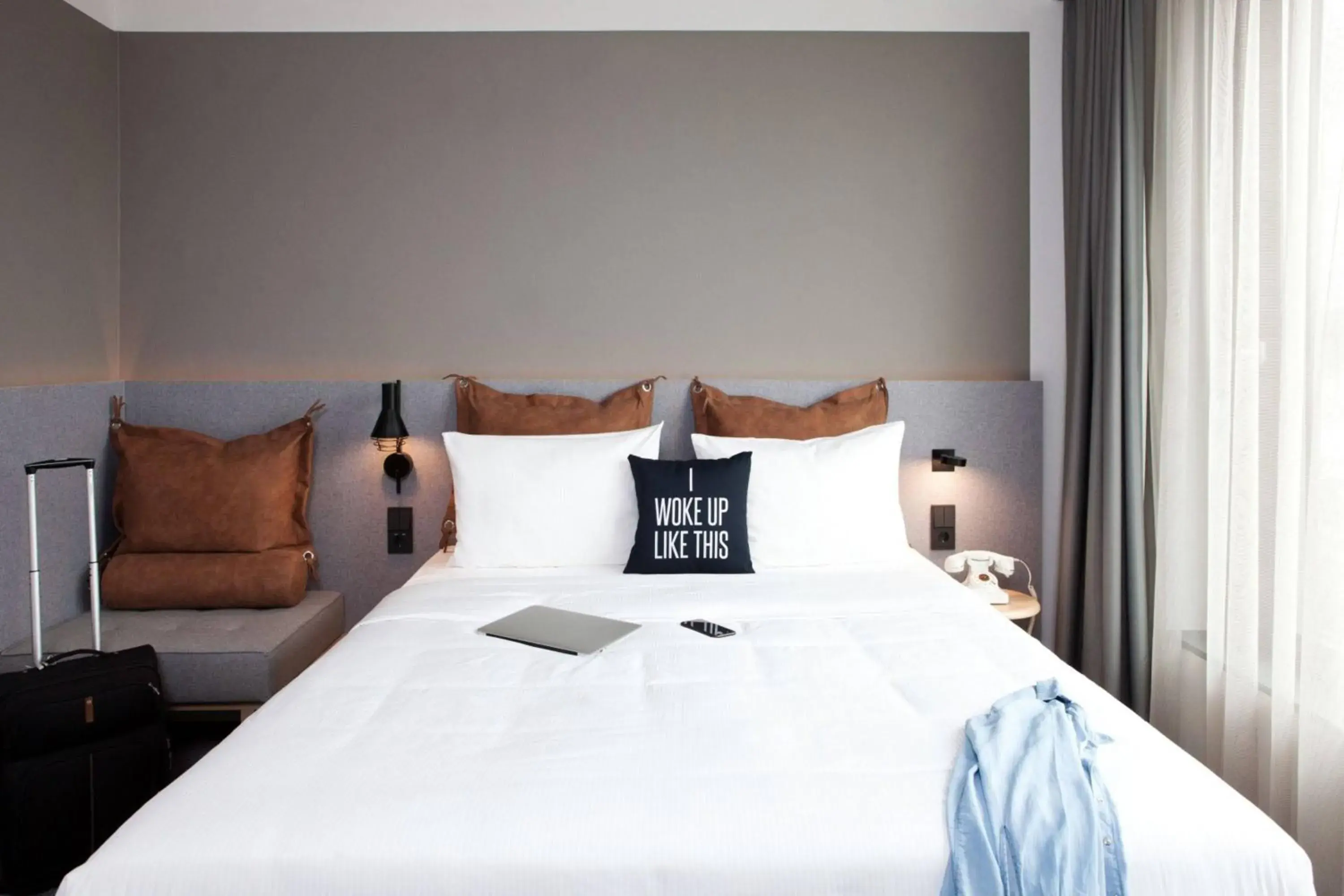 Moxy, Guest Room with 1 Queen, Inland view in Moxy Rust Moxy, Guest Room with 1 Queen, Inland view in Moxy Rust