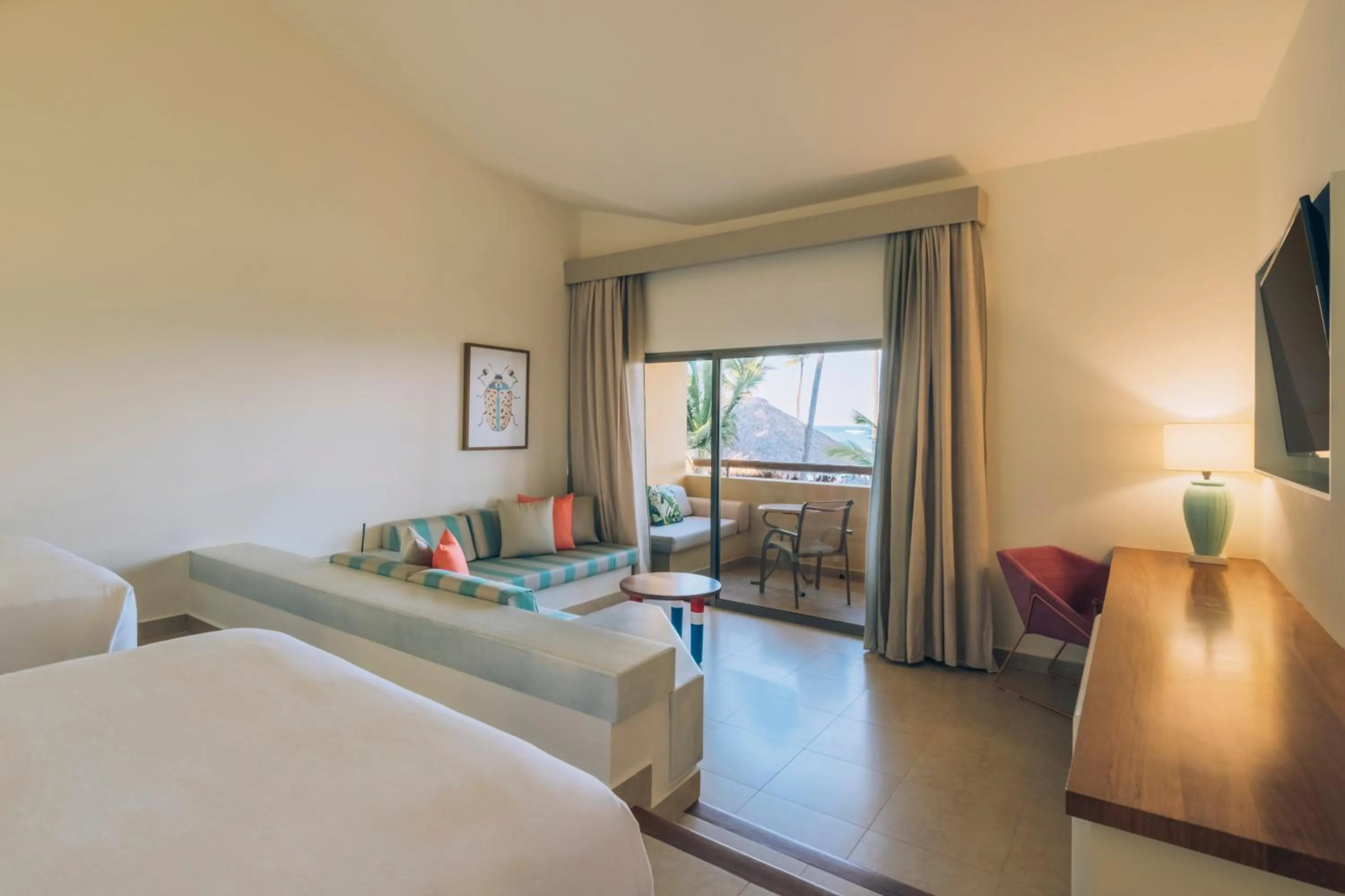 Living room, Bed in Iberostar Selection Bavaro Suites - All Inclusive