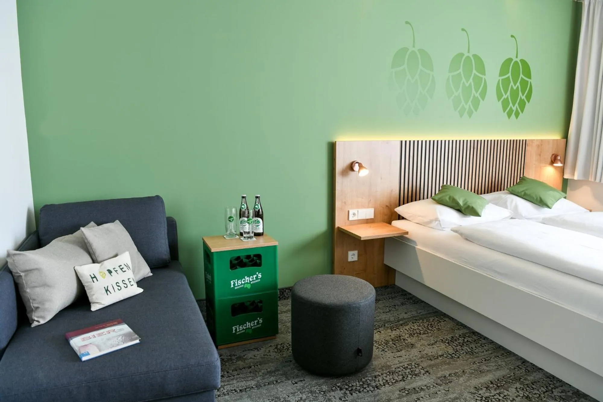 Bed in Fischer's Hotel Brauhaus 24h Self Check In