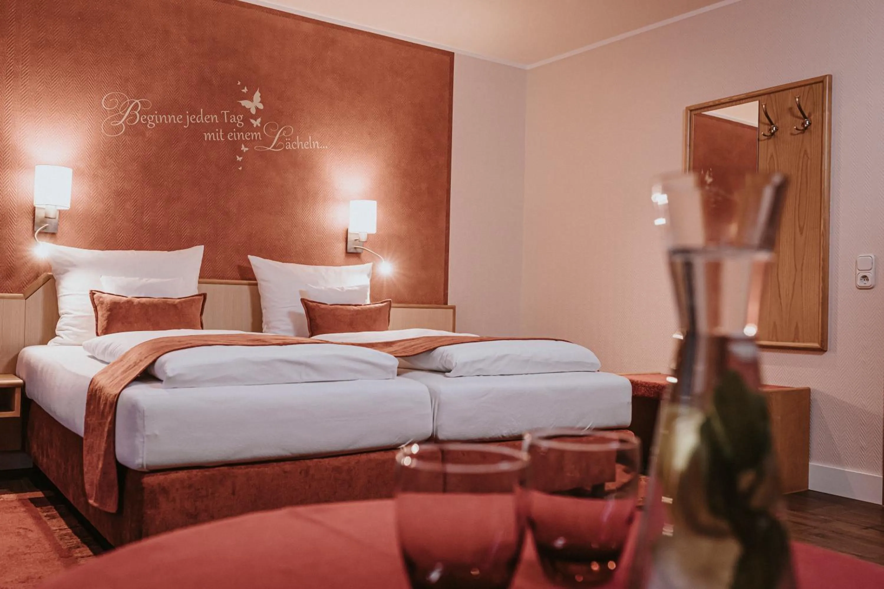 Bed in PANORAMA Hotel Heimbuchenthal