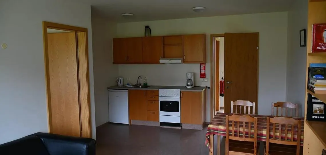 Kitchen or kitchenette in Kaffi Holar Cottages and Apartments